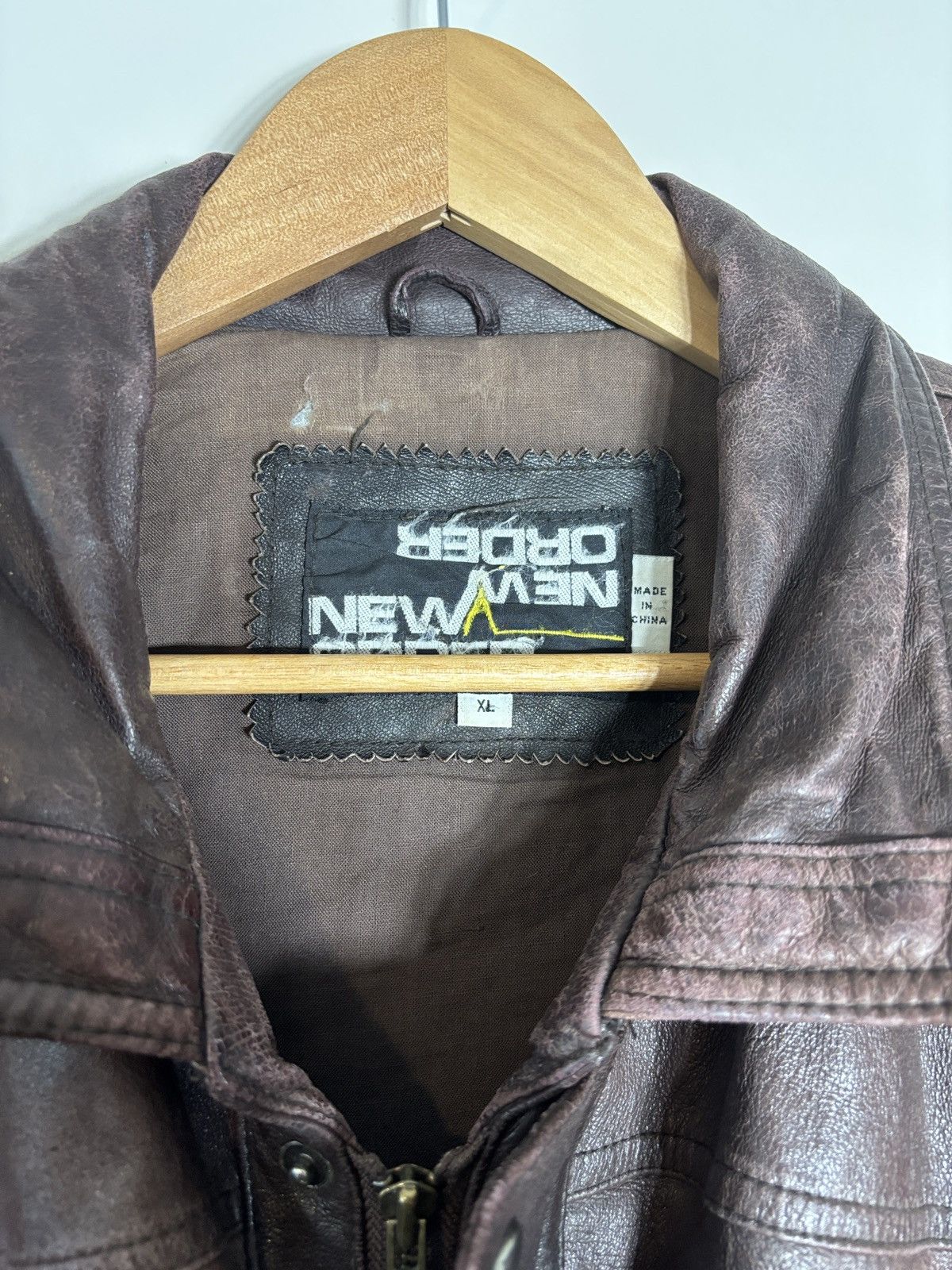 New Order Vintage New Order Leather Motorcycle Racer Leather Jacket Size US XL / EU 56 / 4 - 2 Thumbnail