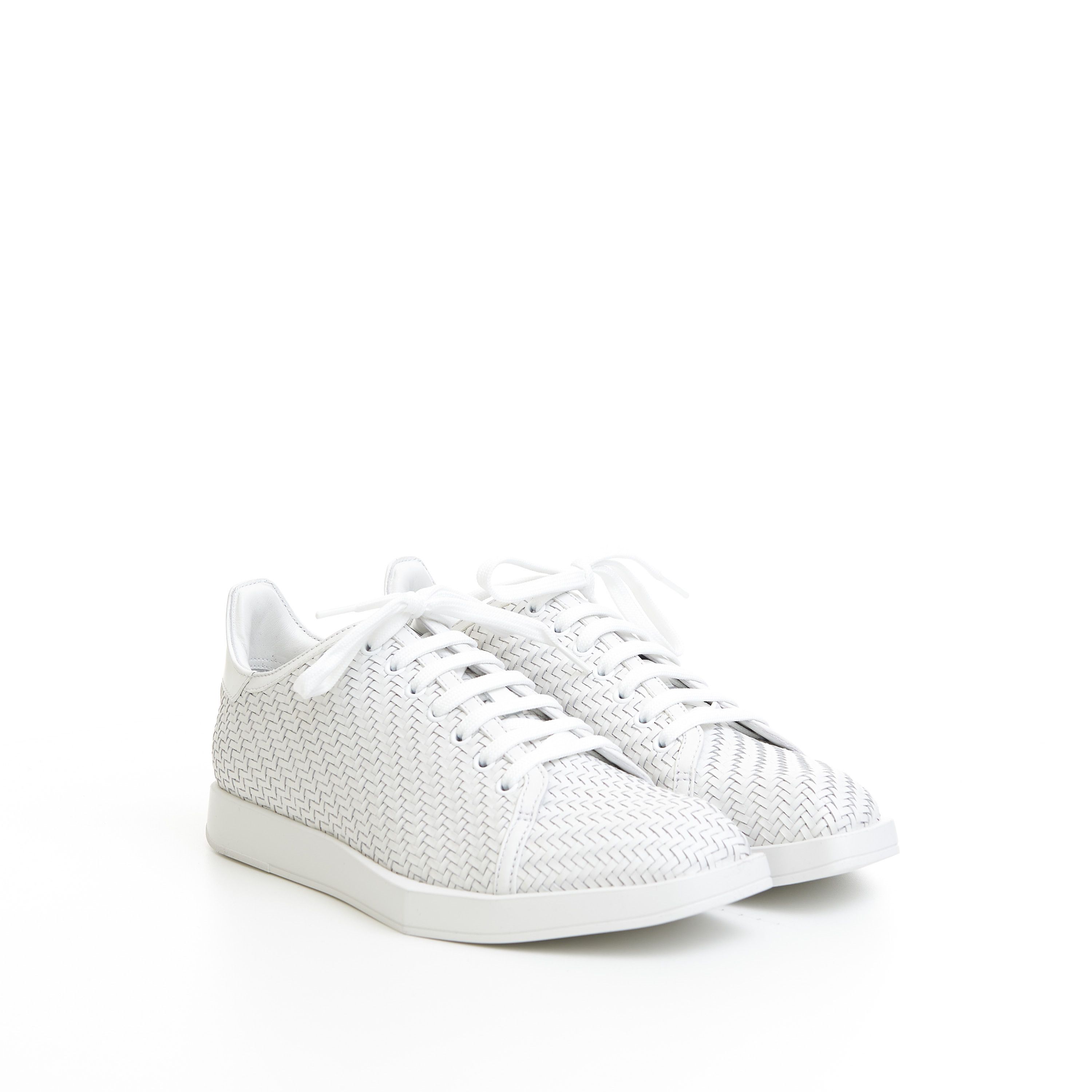 Stellar Sneakers In White Braided Calf Leather Size 6