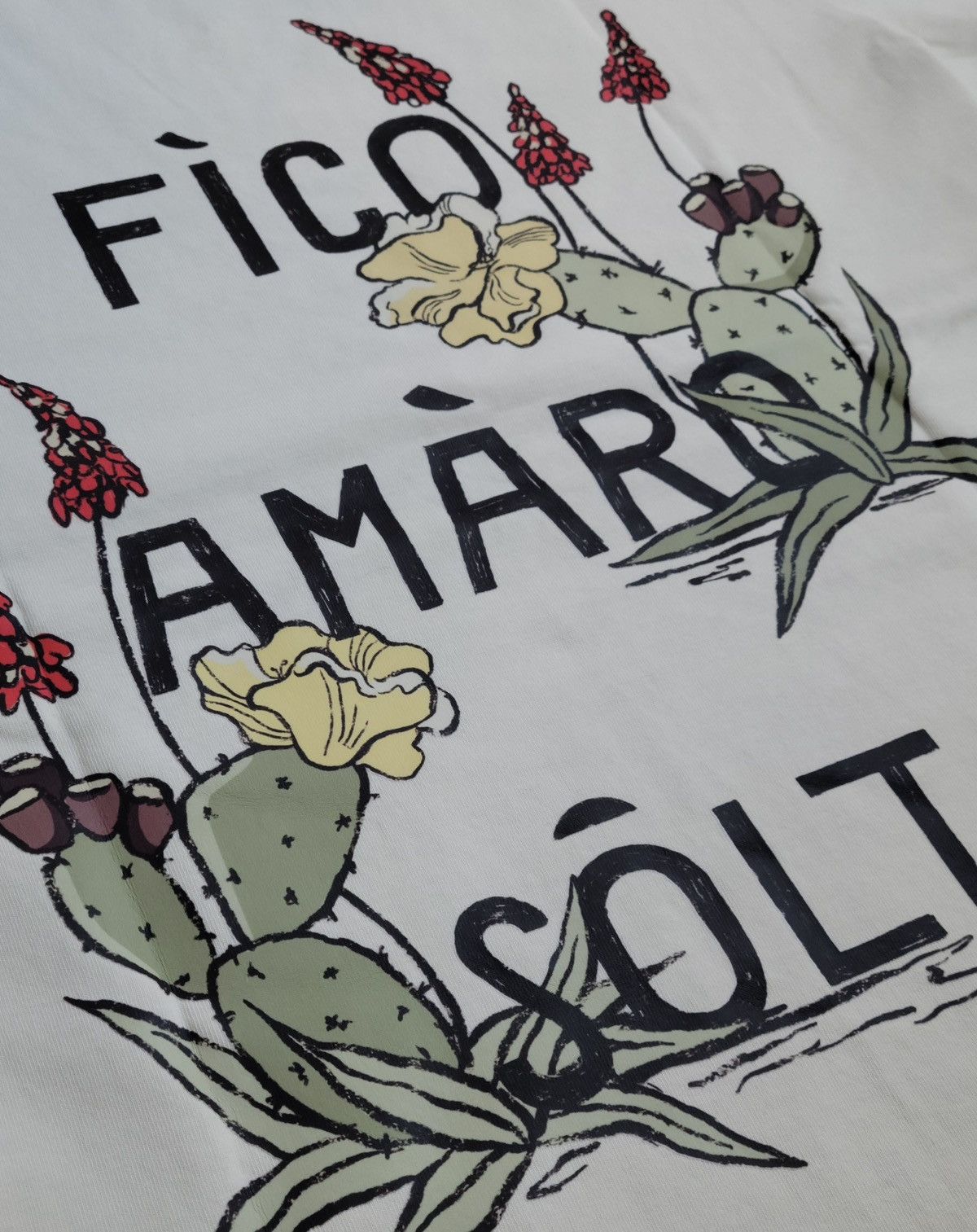 Vintage FìCO AMÀRO SÔLT BLiND STiTCH CACTUS TEE CREAM ORANGE COUNTY Size US XL / EU 56 / 4 - 17 Thumbnail
