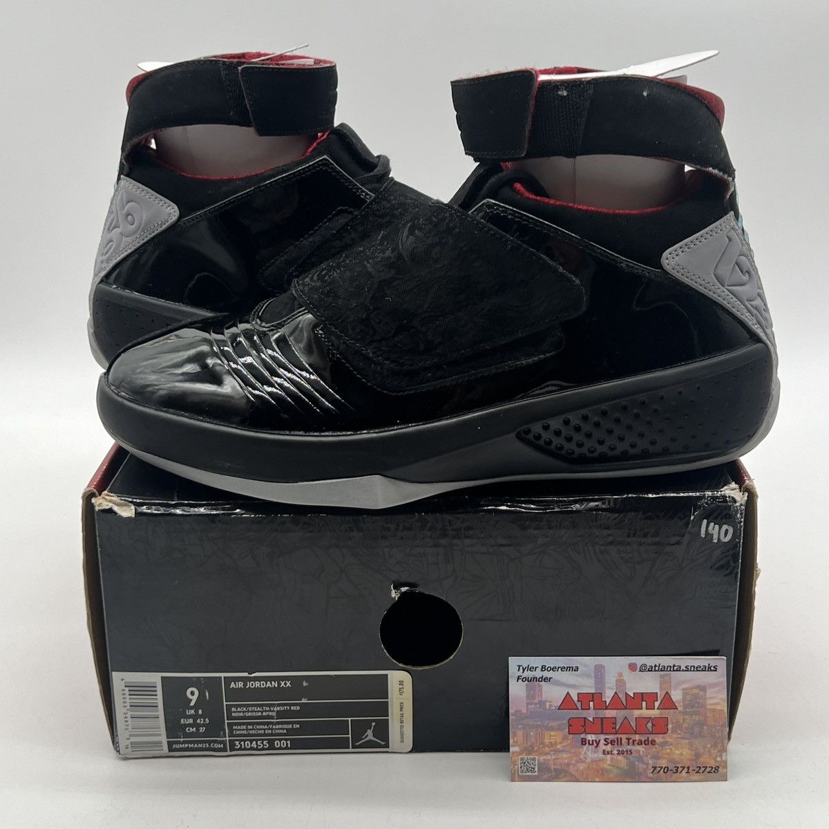 image of Air Jordan 20 Stealth Shoes in Black, Men's (Size 9)