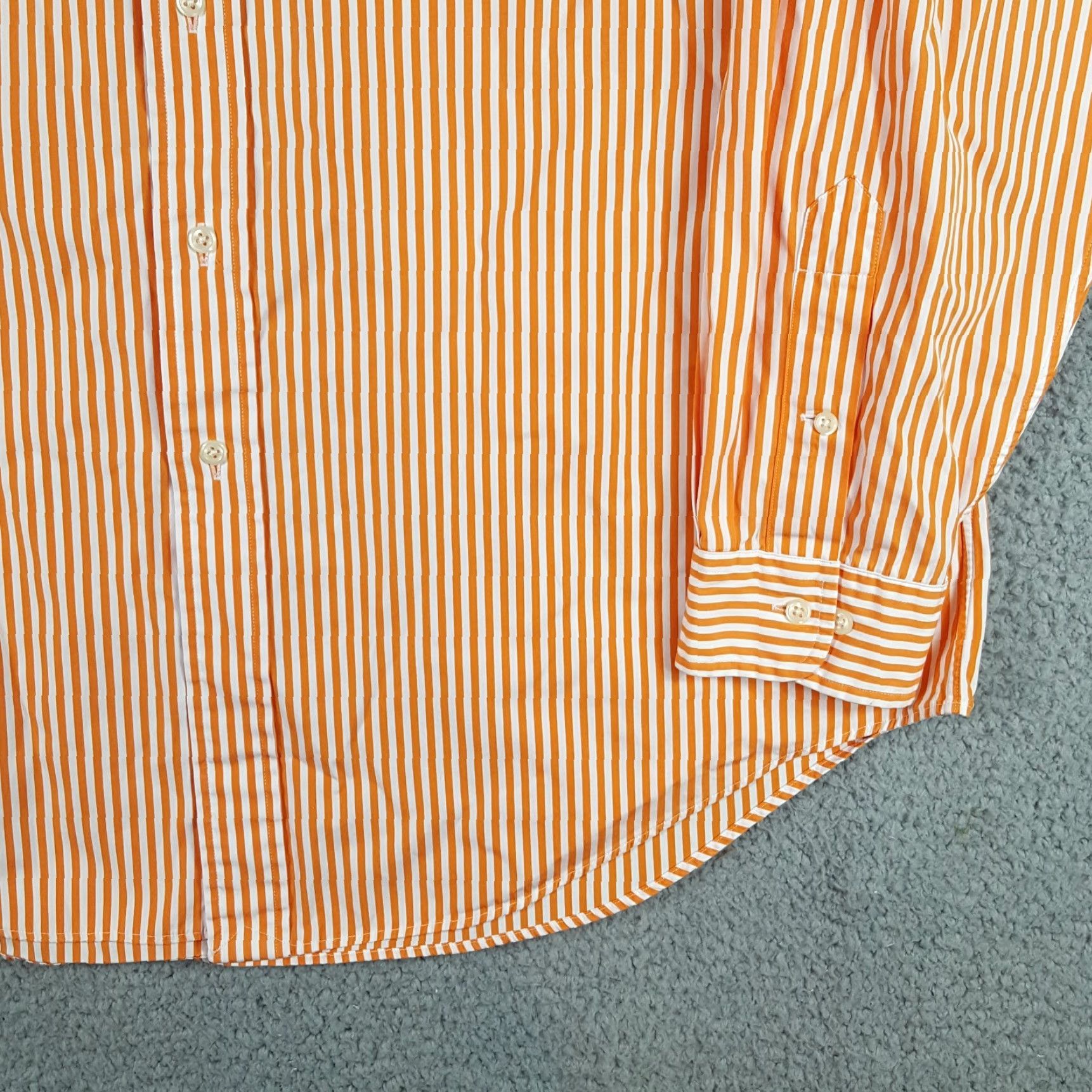 Ralph Lauren VINTAGE Ralph Lauren Preppy Striped Button-Up Shirt XL Orange Long Sleeve Pony Logo Classic Mens 90s Retro Size US XL / EU 56 / 4 - 4 Thumbnail