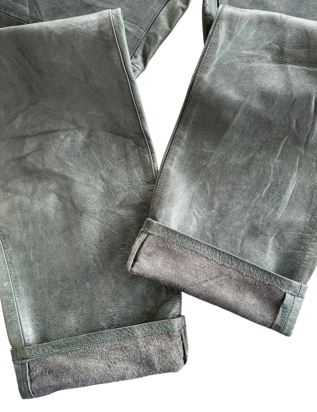 PPFM PPFM Dirty Green Leather Pants Size US 30 / EU 46 - 11 Thumbnail