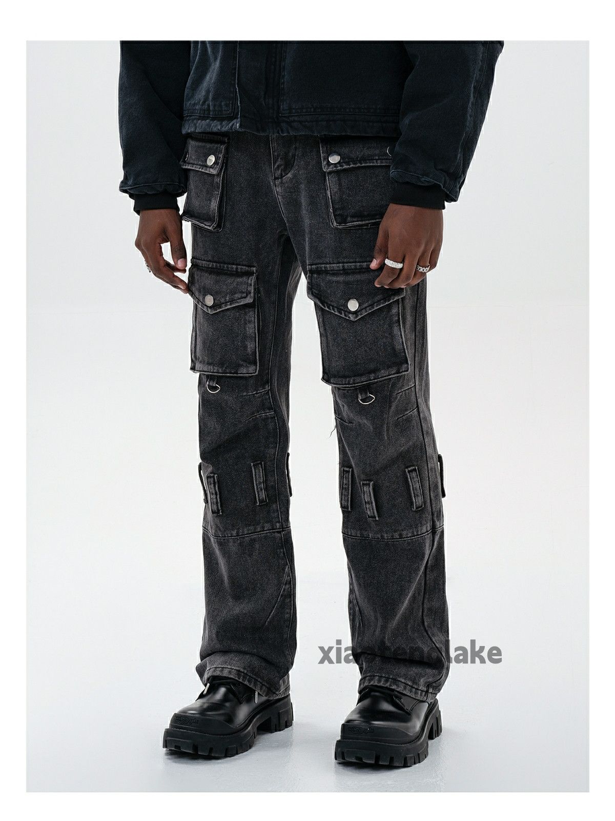 Jean × Vintage washed faded punk grunge cargo hiphop jeans Size US 32 / EU 48 - 1 Thumbnail
