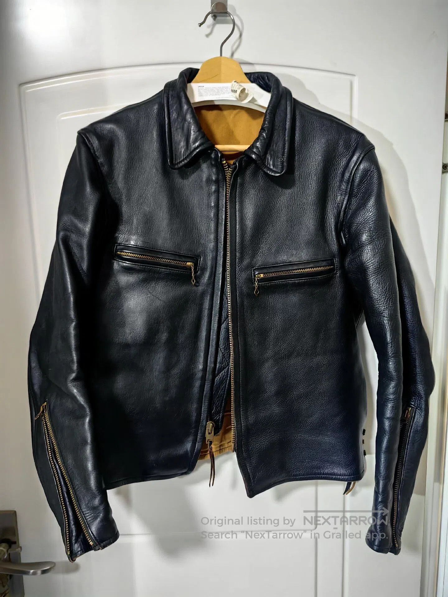 AZ by junhashimoto Vintage Black Leather Jacket with Waldes Zipper. Size US M / EU 48-50 / 2 - 1 Thumbnail