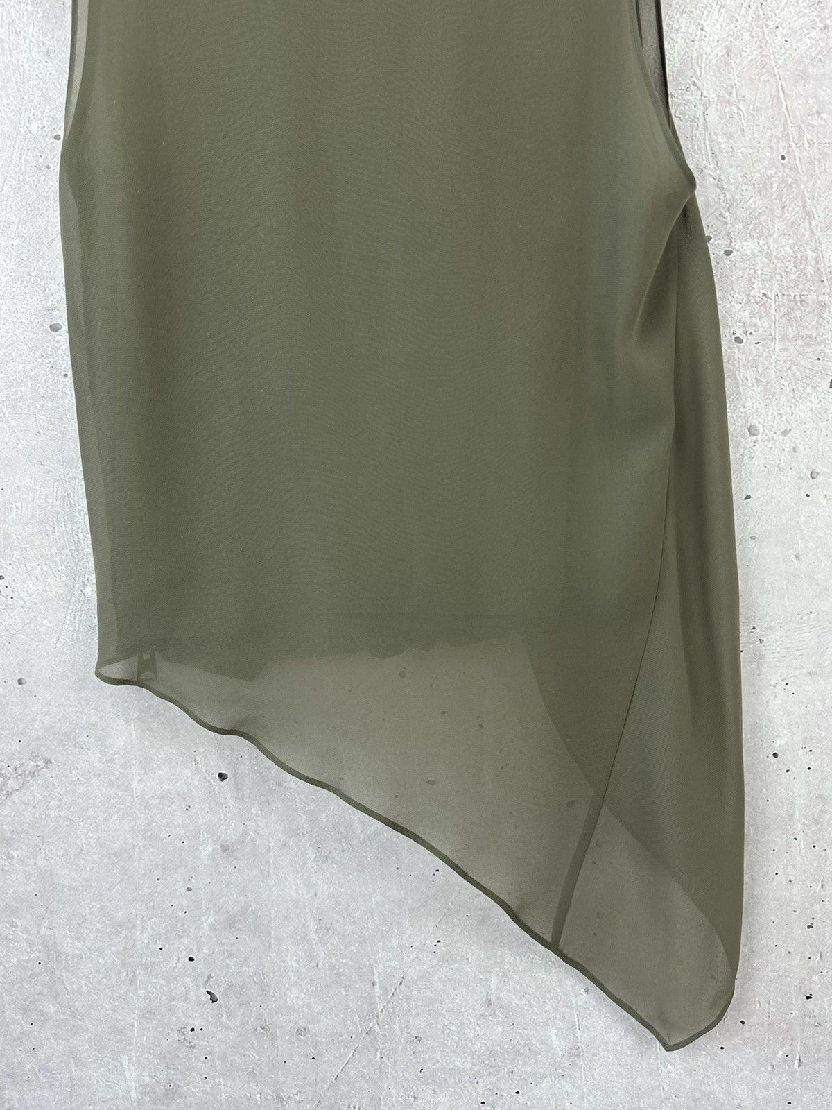 Allsaints × Designer Allsaints Abi Vik Khaki Asymmetrical Viscose Blouse Top Size S / US 4 / IT 40 - 7 Thumbnail