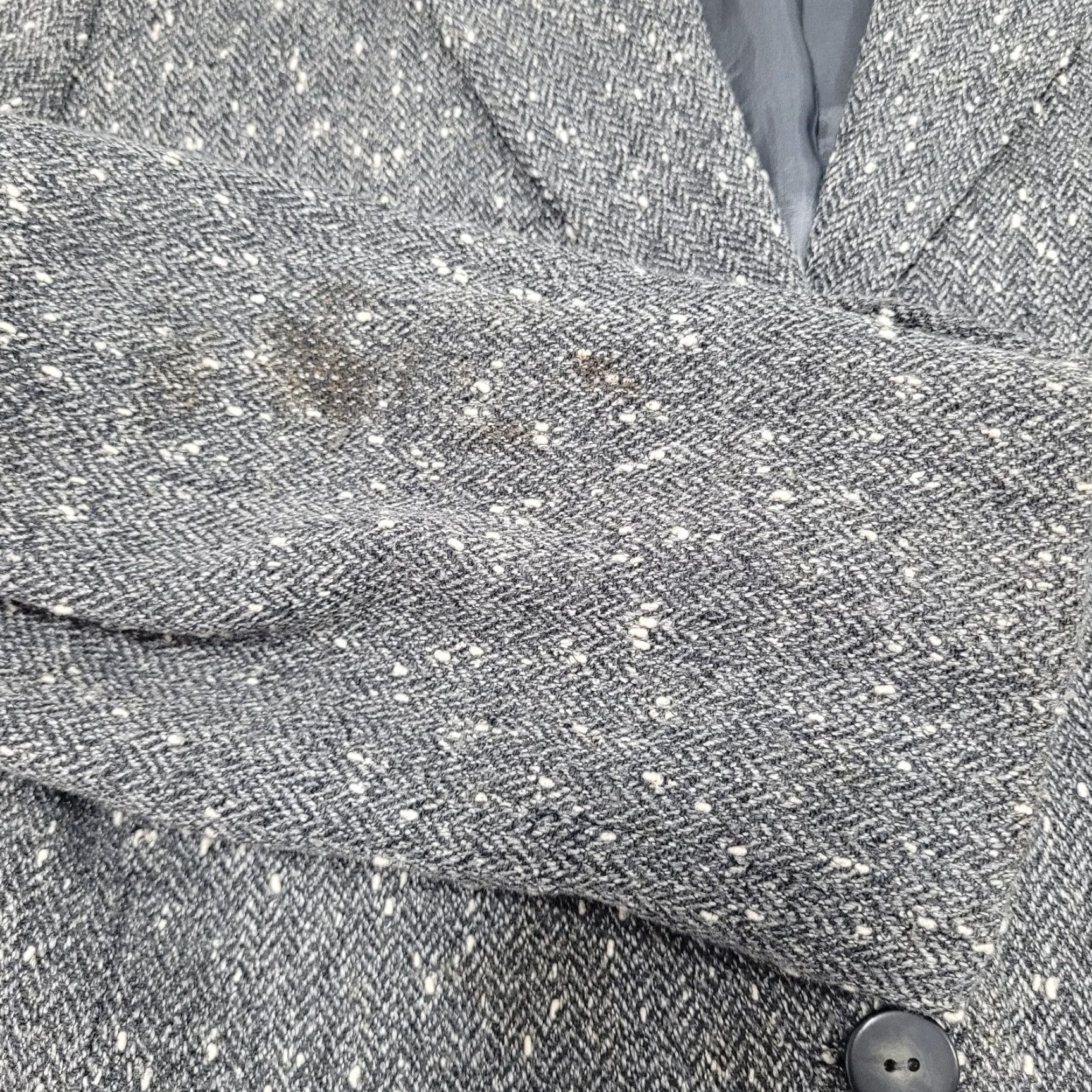 Vintage VTG Don Caster Blazer Women L Wool Silk Herringbone Notch Three-Button Single-Breasted Jacket Crew? Size L / US 10 / IT 46 - 5 Thumbnail