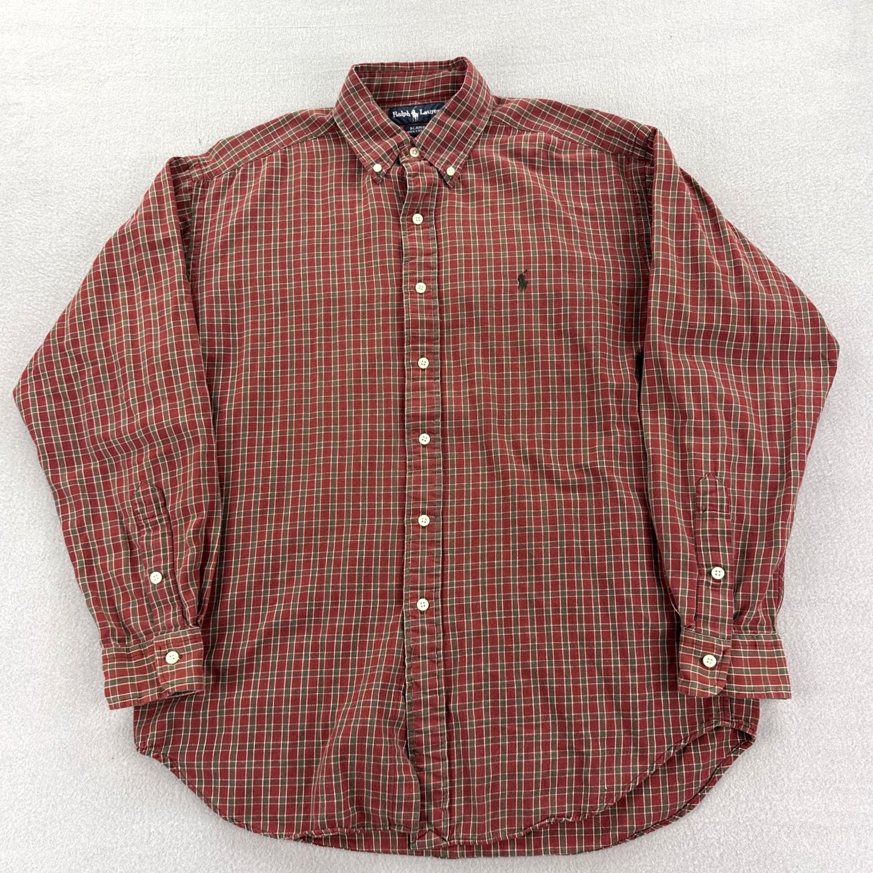 Ralph Lauren Ralph Lauren Shirt Mens Medium Red Plaid Blaire Button-Down Long Sleeve Cotton Size US M / EU 48-50 / 2 - 2 Thumbnail