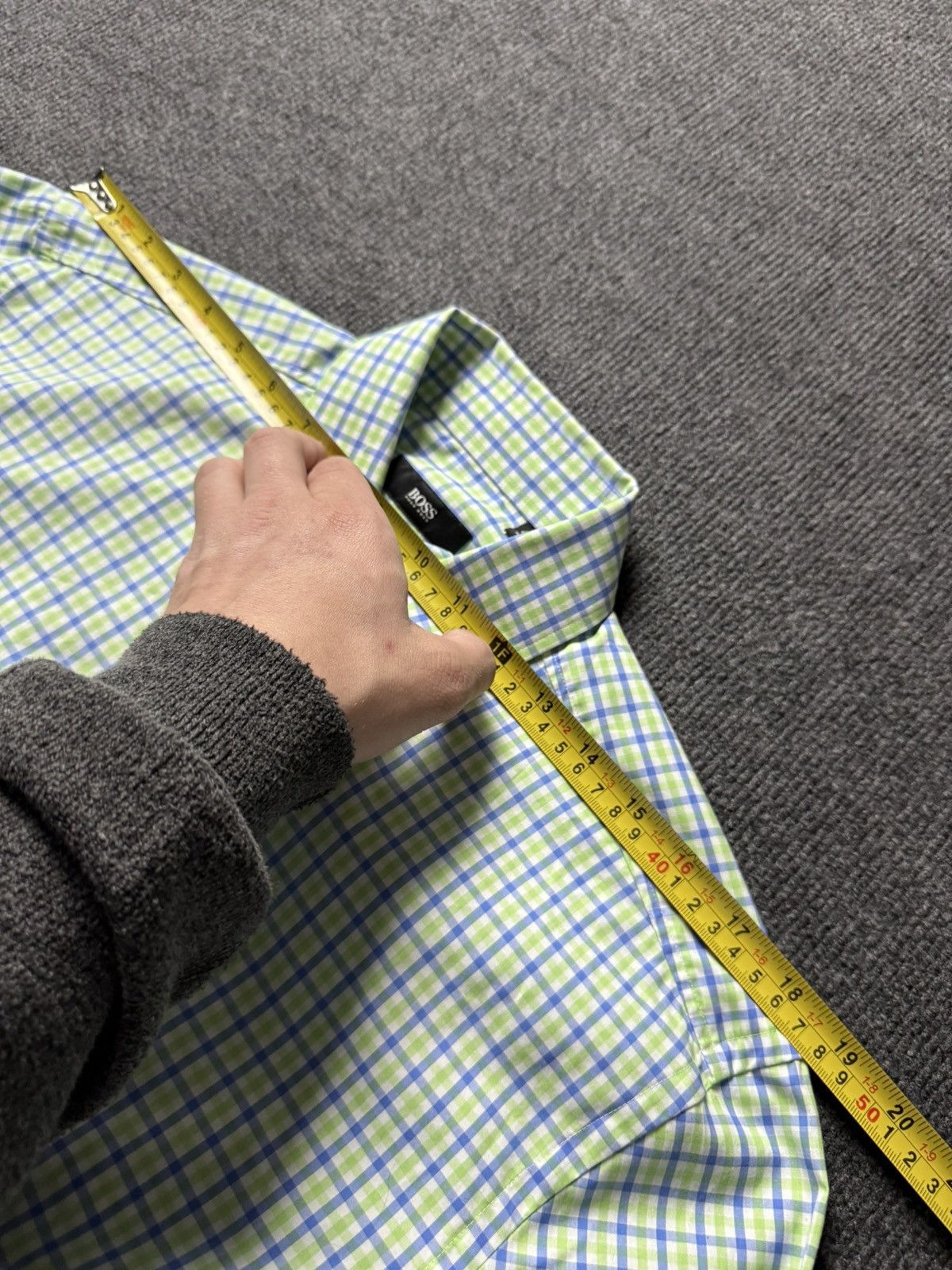 Hugo Boss Luxury 00s Hugo Boss Slim Fit Check Shirt Green Blue Mens L Size US L / EU 52-54 / 3 - 17 Thumbnail