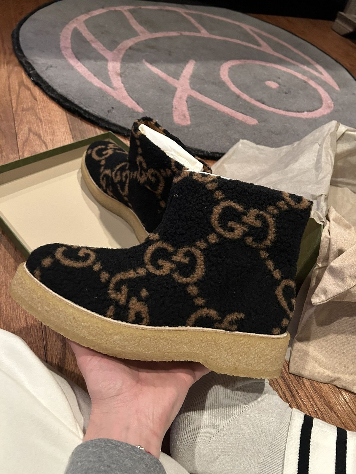 image of Gucci Fabric Hooper Boots in Black, Men's (Size 8.5)