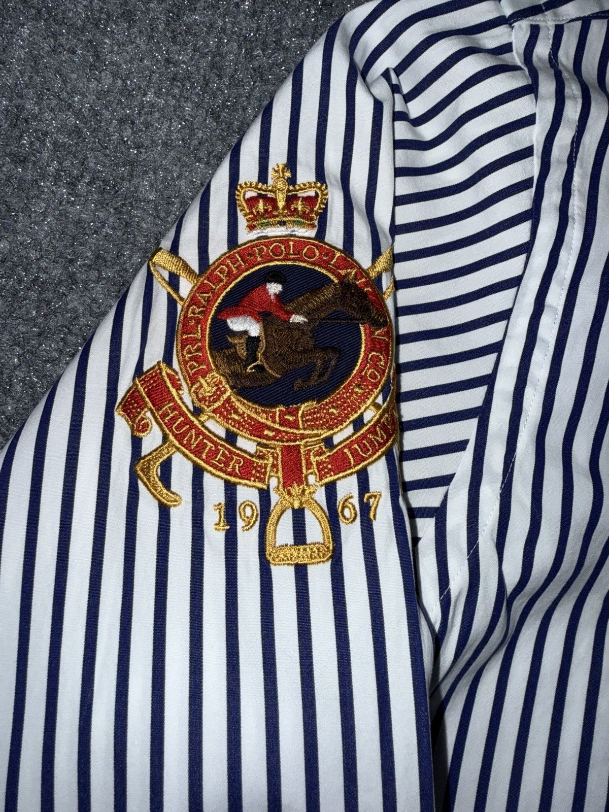 Ralph Lauren Vintage Polo Ralph Lauren Crest Shirt Big 3 Stripe XL Size US XL / EU 56 / 4 - 4 Thumbnail
