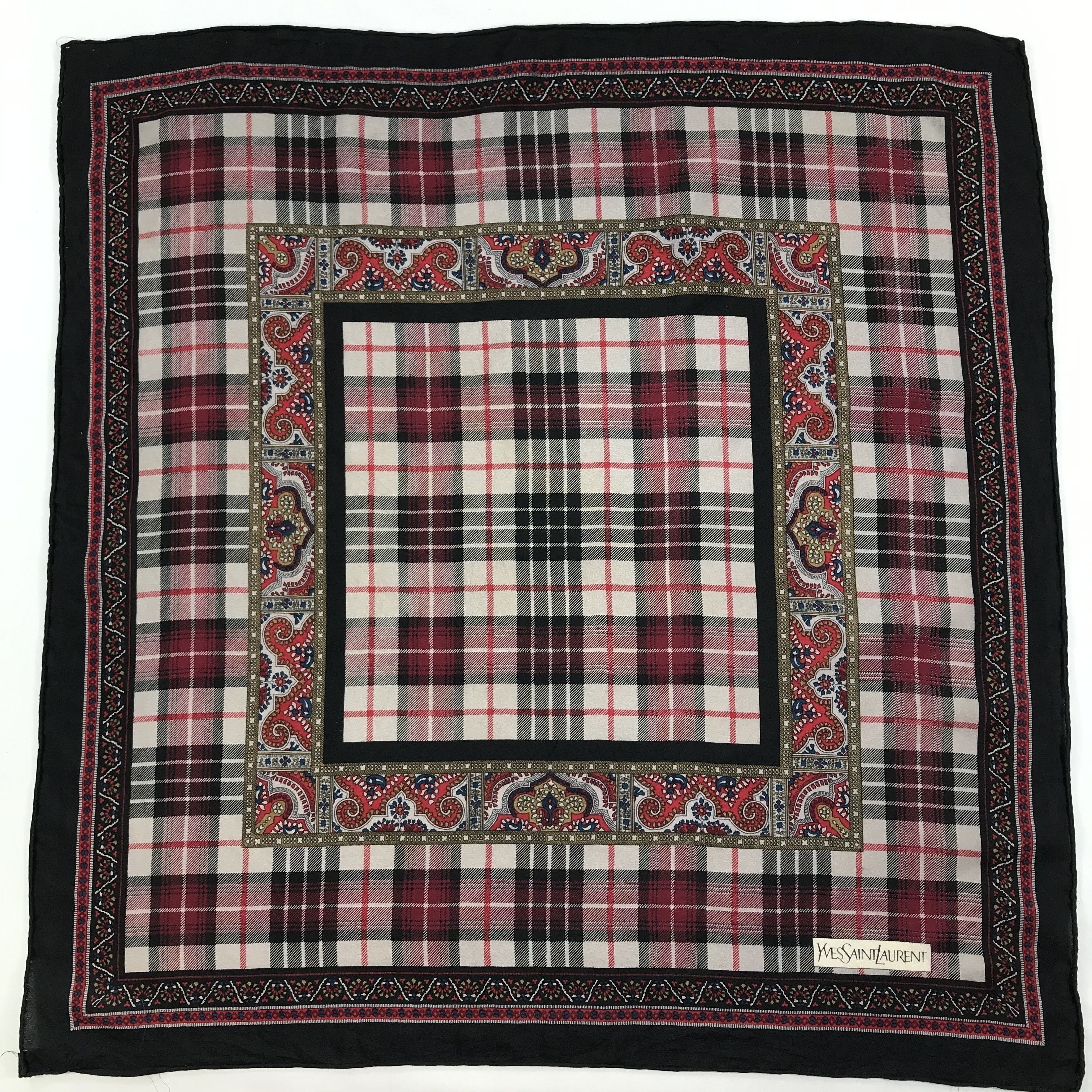 Vintage × Yves Saint Laurent Yves Saint Laurent Bandana / Handkerchief/Neckerchief -S1655 Size ONE SIZE - 1 Thumbnail
