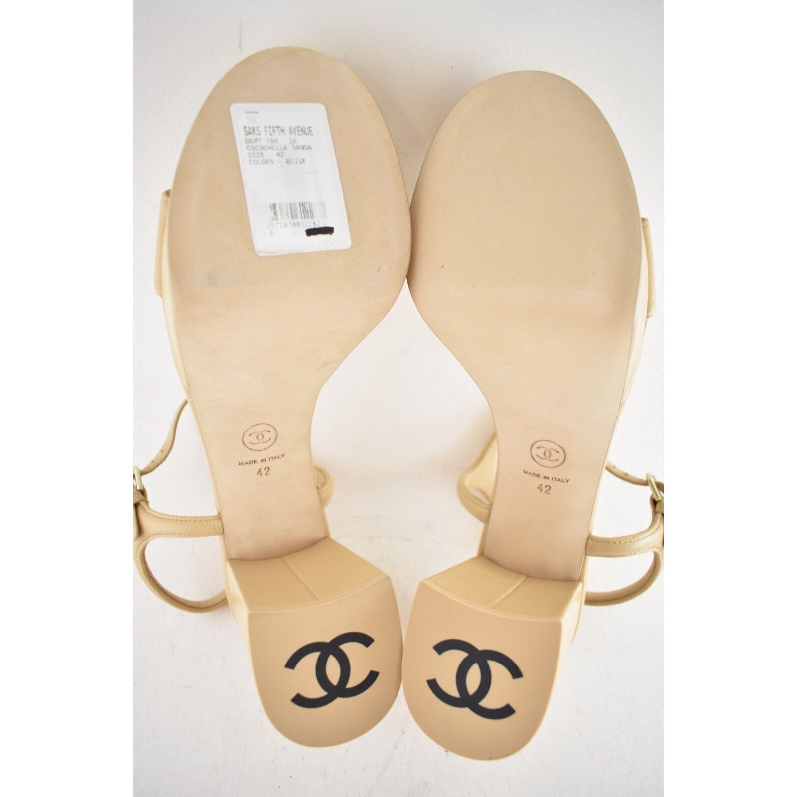 Chanel Chanel 24C Beige Nude Lambskin Leather Platform Ankle Size US 12 / IT 42 - 15 Thumbnail