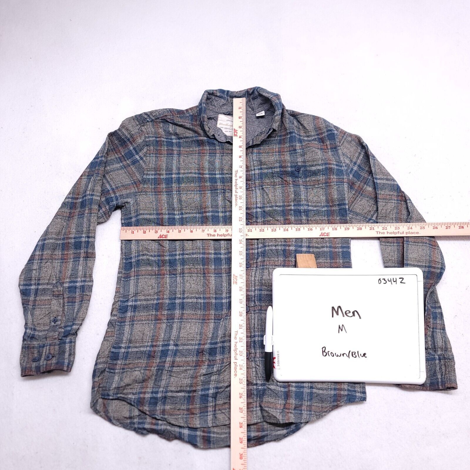 Weatherproof Weatherproof Madras Flannel Shirt Mens Size Medium M Brown Size US M / EU 48-50 / 2 - 6 Thumbnail