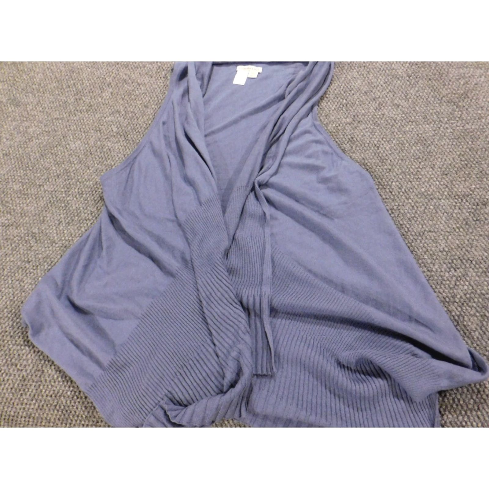 Coldwater Creek Coldwater Creek Sweater Cardigan Vest Womens S Purple V-Neck Open Cotton Rayon Knit Chunky Sleeveless 0-0 Size S / US 4 / IT 40 - 2 Thumbnail