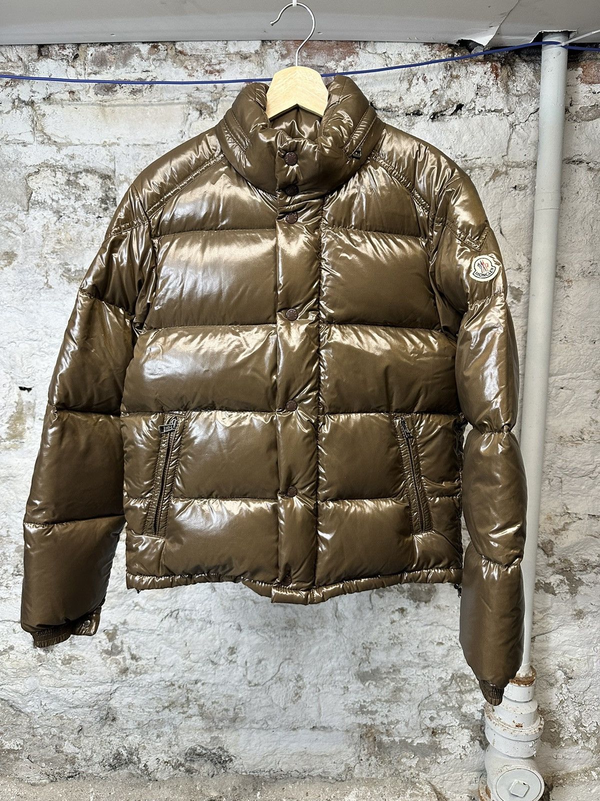 image of Moncler Ever Brown Down Puffer Coat Jacket Size 2 (M), Men's