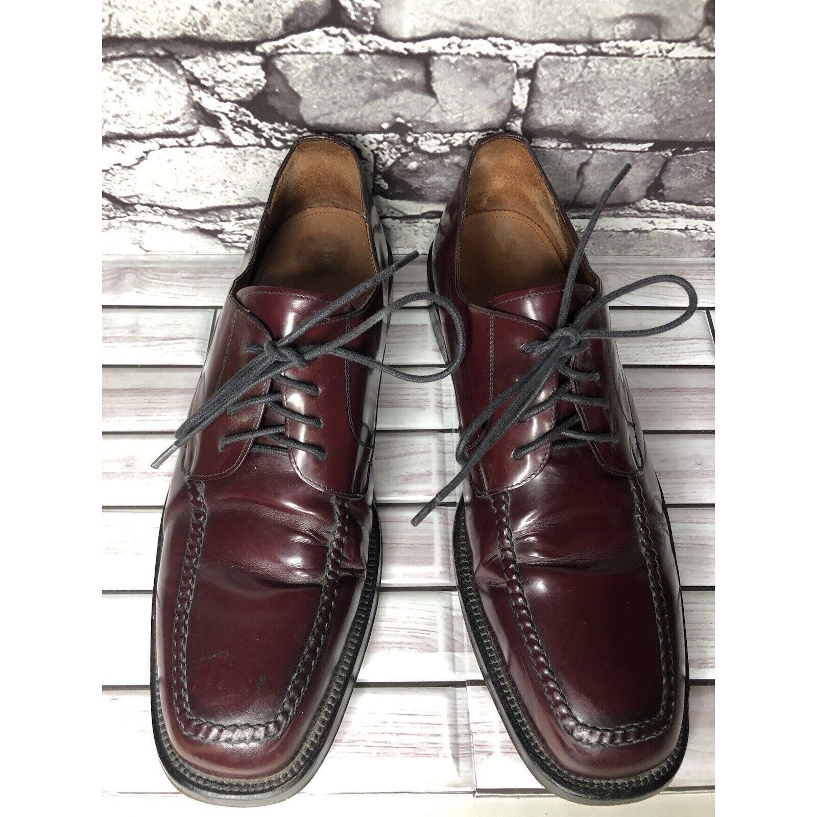 Cole Haan Cole Haan Burgundy Leather Square Toe Oxfords Dress Shoes Me Size US 11 / EU 44 - 6 Thumbnail