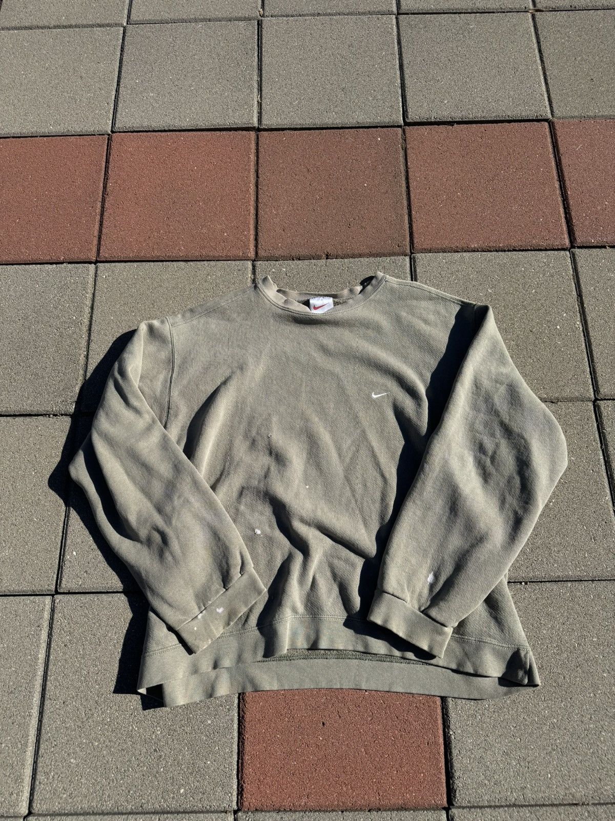 Nike × Vintage Vintage 90s Nike Swoosh Crewneck Earth Tone Size US XL / EU 56 / 4 - 1 Thumbnail