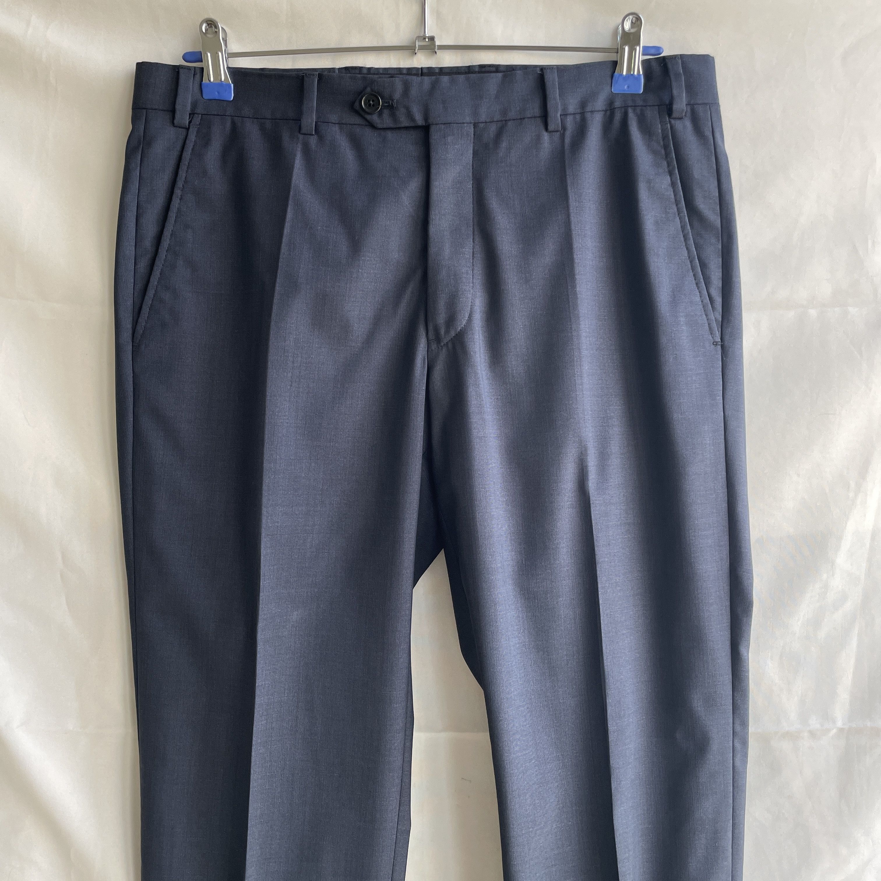 Armani Collezioni Armani Collezioni Navy Solid Wool Silk Suit Size EUR 50R Size 40R - 13 Thumbnail