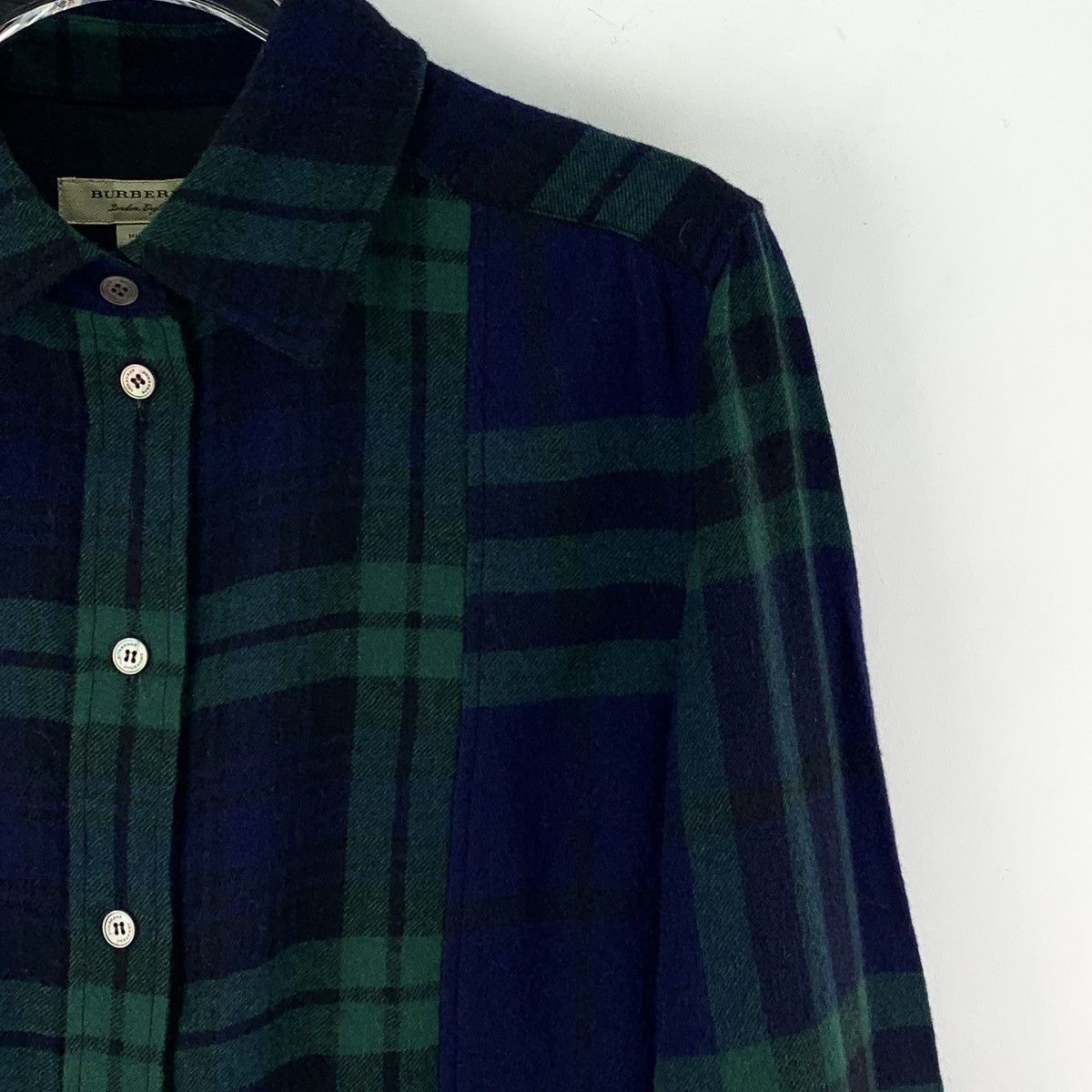 Burberry Burberry Classic Check Wool Lapel Long Sleeve Dress K26WX Size S / US 4 / IT 40 - 3 Thumbnail