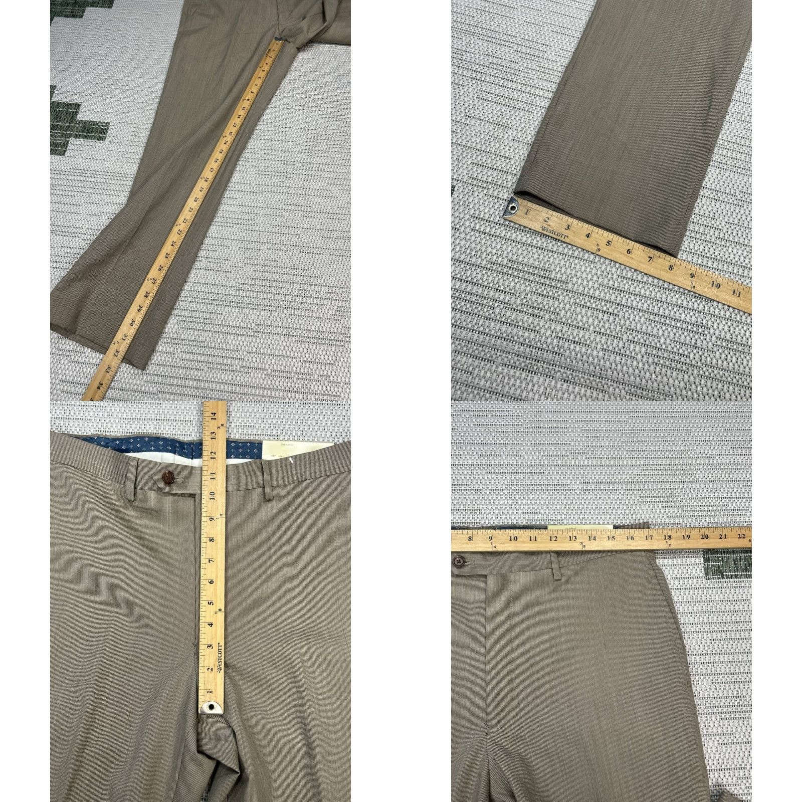 Ralph Lauren Lauren Ralph Lauren Pants Mens 34 Beige Wool Chino Striped Mid Rise Straight Leg Size US 34 / EU 50 - 8 Thumbnail