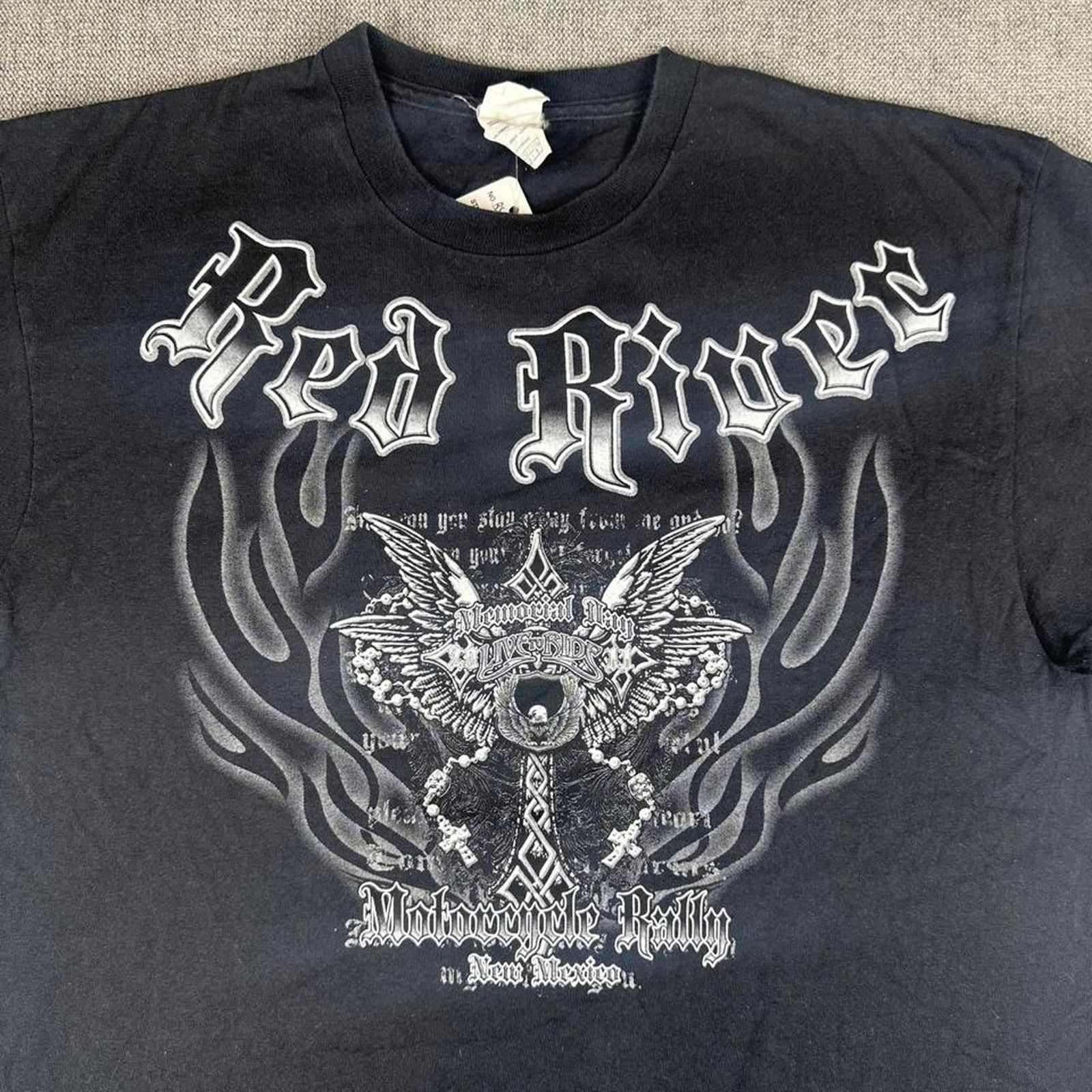 Other Y2K Red River Flames Cross Biker t-shirt Size US L / EU 52-54 / 3 - 3 Thumbnail