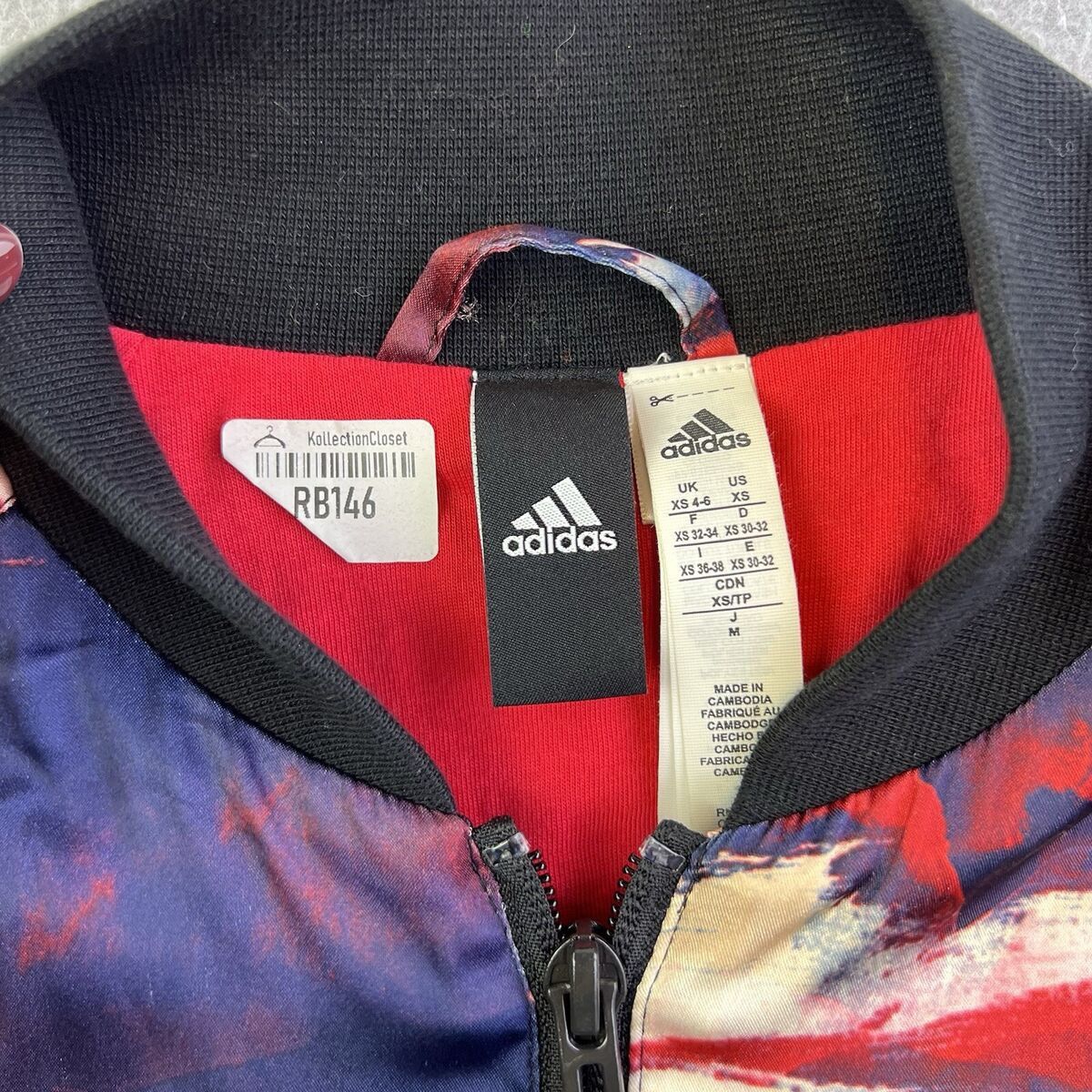 Adidas Adidas Jacket Womens Blue Red Geometric Size XS / US 0-2 / IT 36-38 - 3 Thumbnail