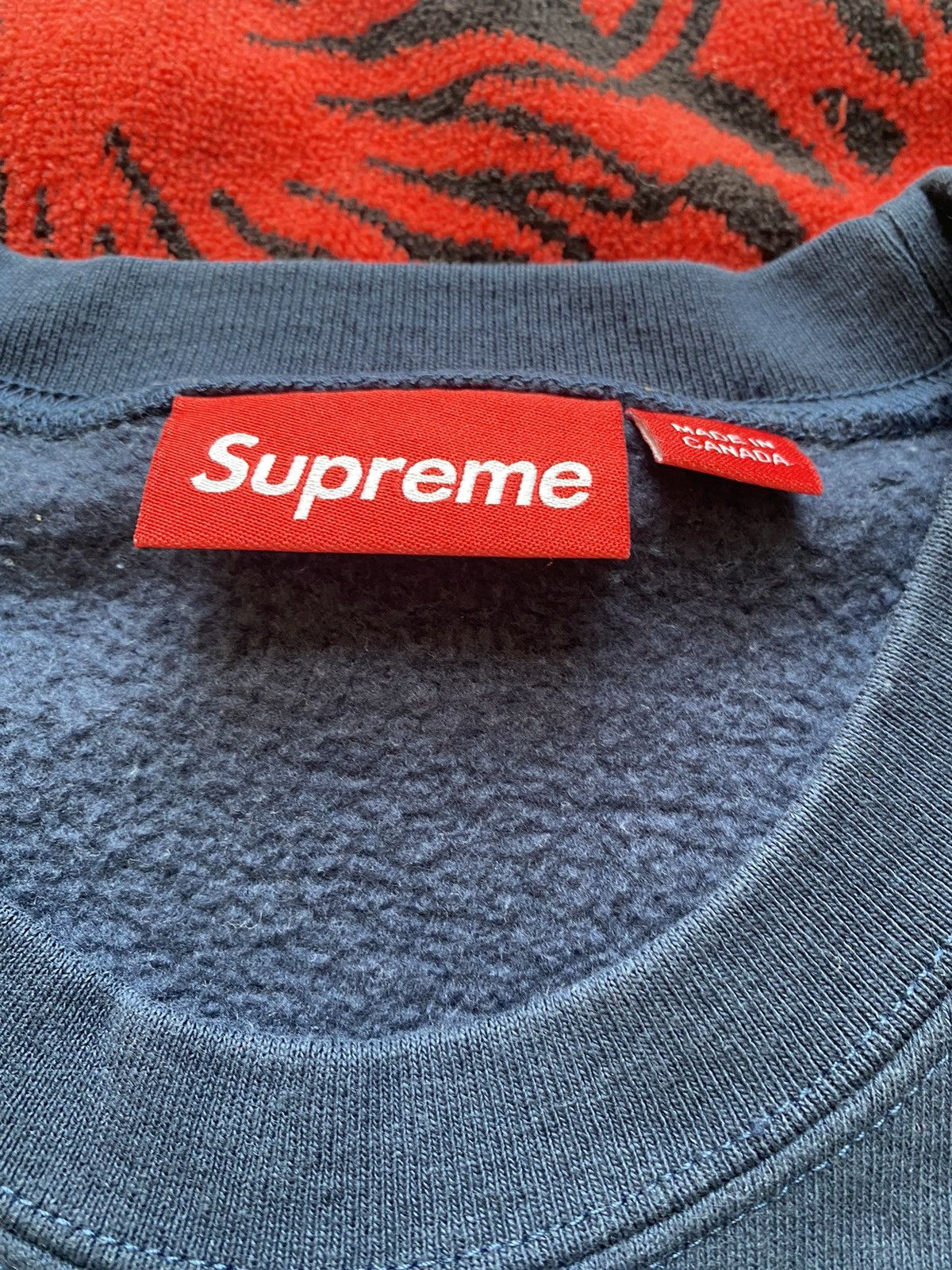 Supreme Supreme Plaid Arc Crewneck Navy XXL Size US XXL / EU 58 / 5 - 3 Thumbnail