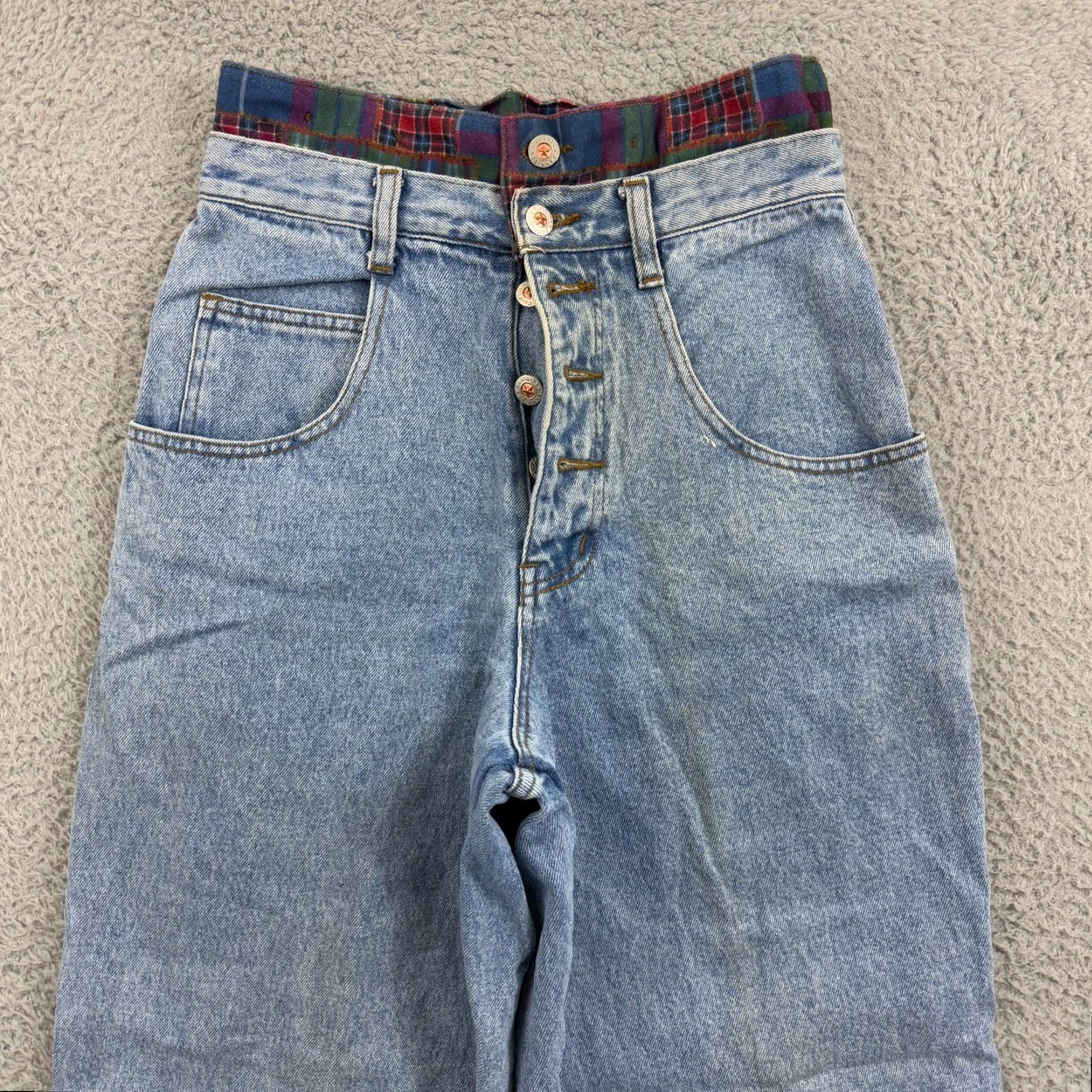 Vintage VINTAGE Zana Di Jeans Womens 9/10 Blue Button Fly 28x30 Baggy 80s Skater Loose Size 30" / US 8 / IT 44 - 4 Thumbnail