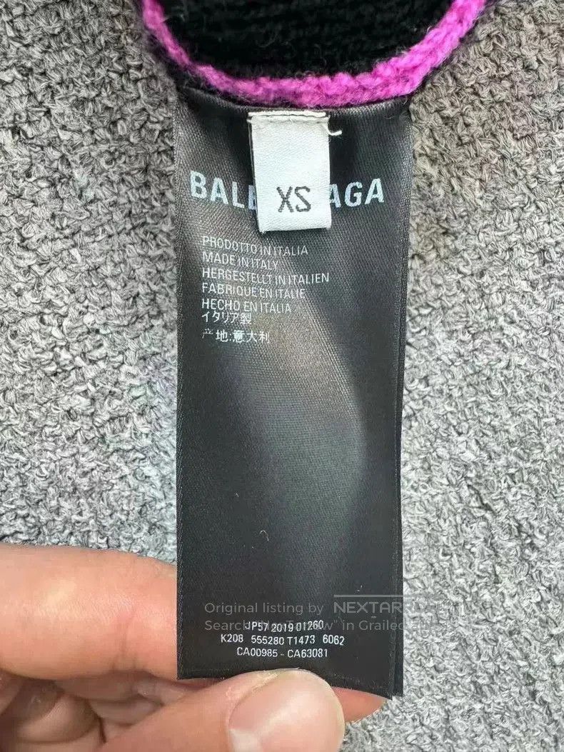 Balenciaga Balenciaga Pink Logo Wool Cardigan XS. Size US XS / EU 42 / 0 - 3 Thumbnail