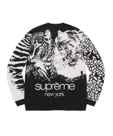 Supreme Supreme Big Cats Jacquard L/S Top Black - 23SS Size US L / EU 52-54 / 3 - 1 Thumbnail