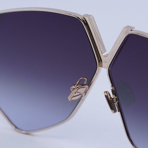 Valentino Valentino V-HEXAGON VLS-115A Sunglasses White Gold Aviator Size ONE SIZE - 5 Thumbnail