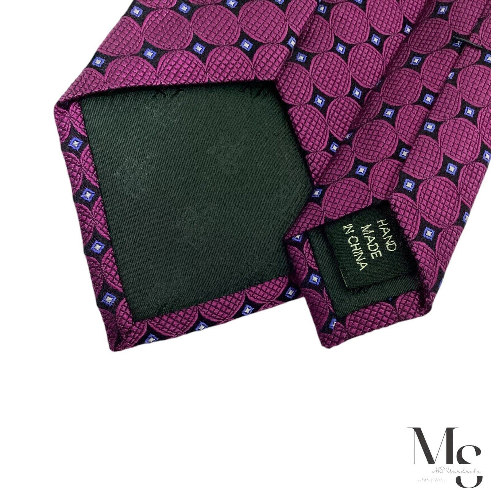 Ralph Lauren LAUREN RALPH LAUREN Purple Geometric Silk Tie W: 3.25" EX CO Size ONE SIZE - 4 Thumbnail