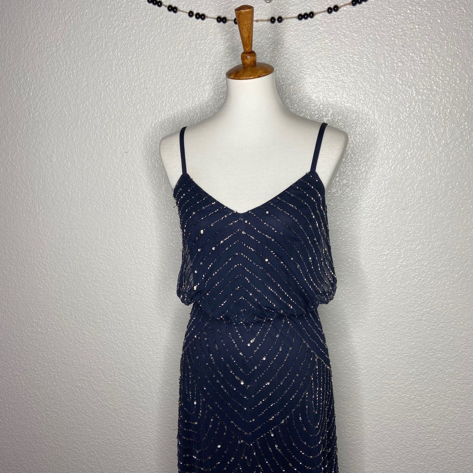 blue spike dress shoes SSYS Georgie Pink Blue Sequin Square Neck Dress main image 0