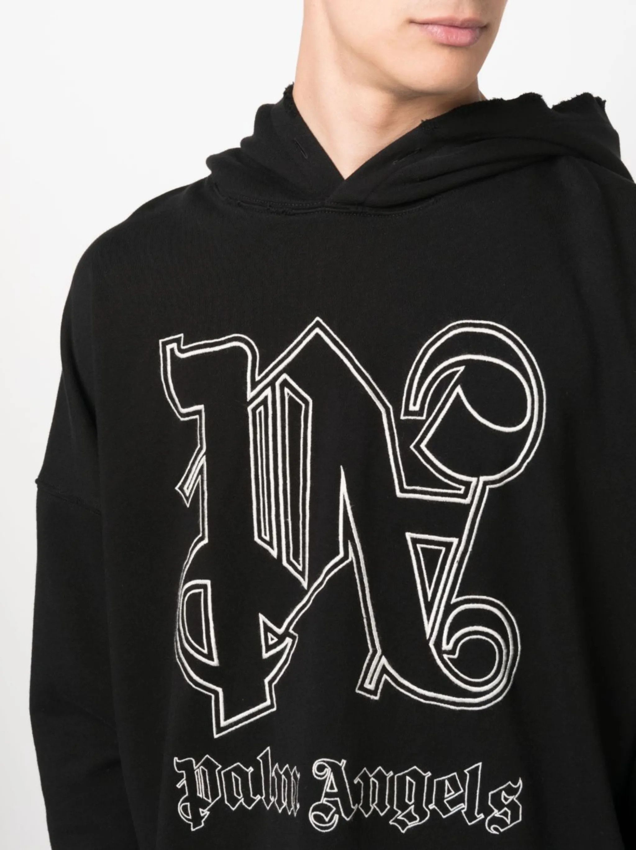 Palm Angels o1gr1nt0425 Pa Monogram Statement Hoodie in Black Size US S / EU 44-46 / 1 - 5 Thumbnail