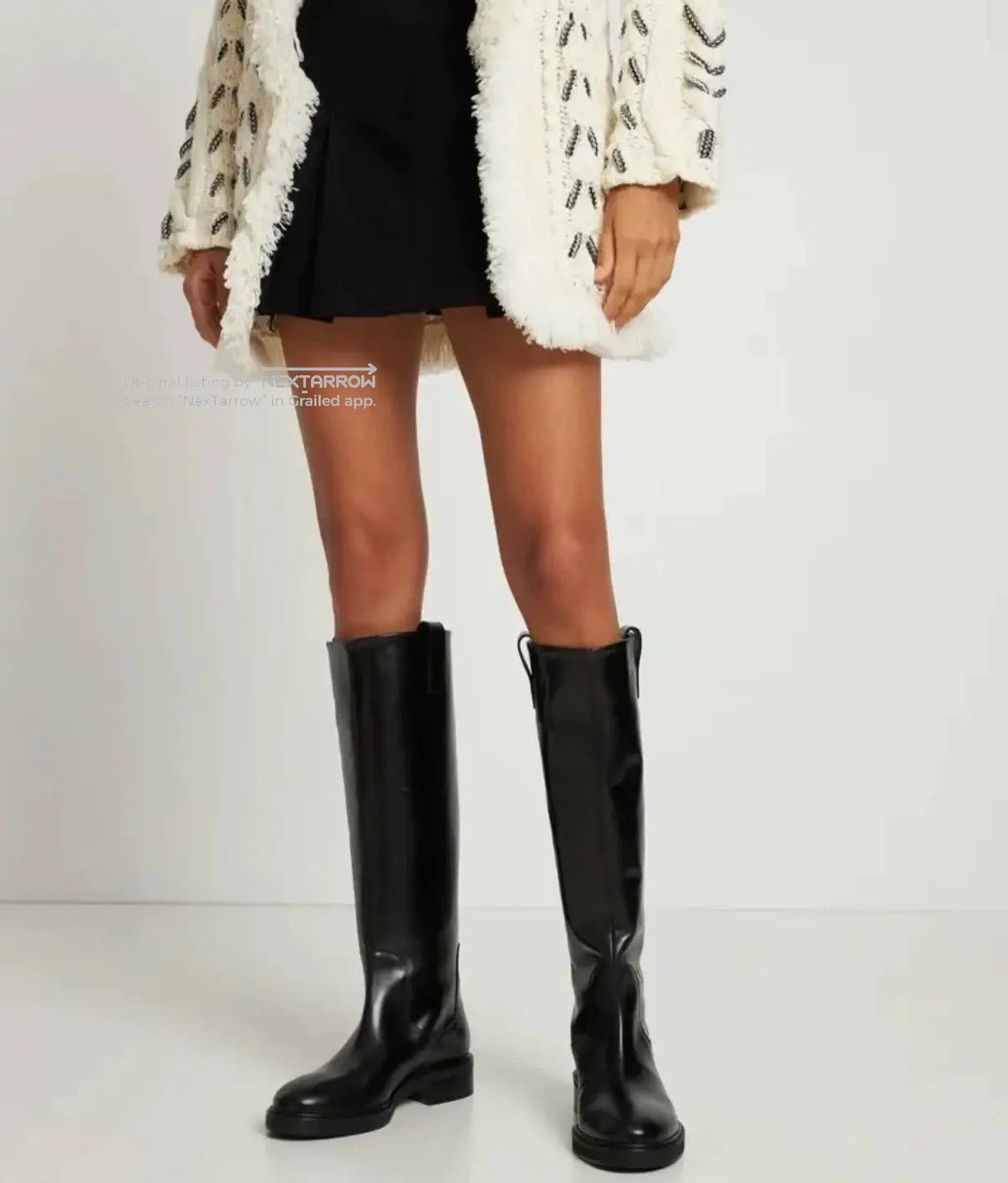 Aeyde Henry Black Calfskin Riding Boots Size 36/37, Women's — image 3 of 5
