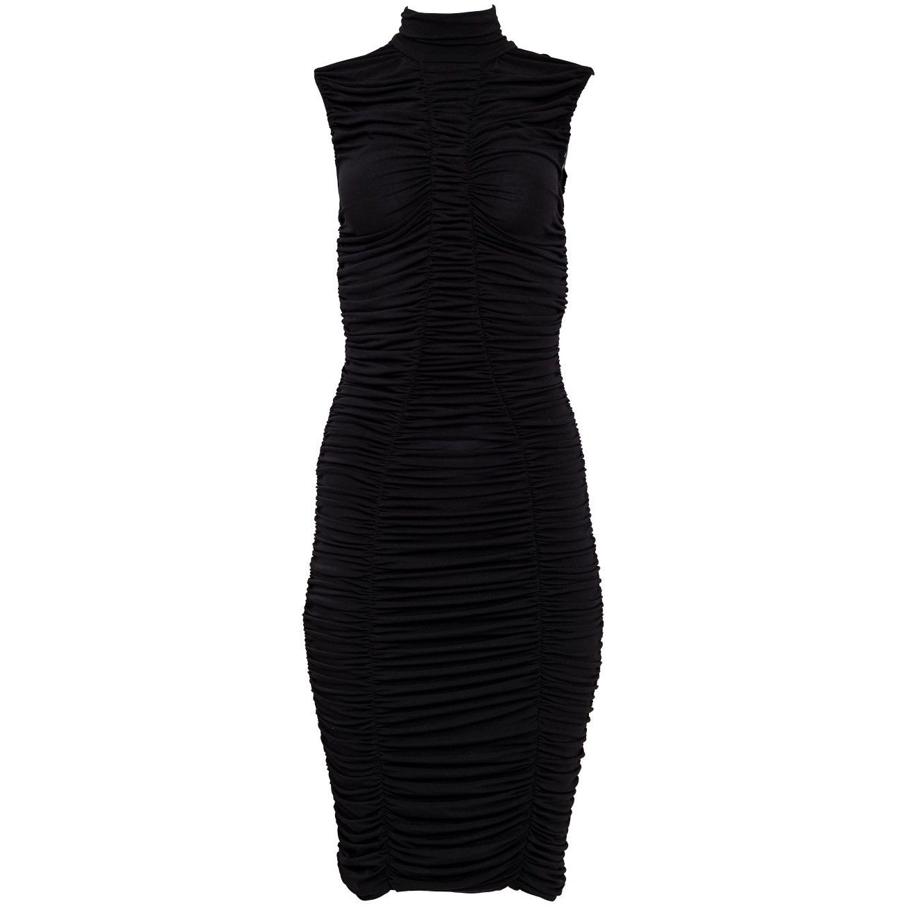 Dolce & Gabbana Dolce & Gabbana 1995 Turtleneck Ruched Black Dress Size M / US 6-8 / IT 42-44 - 1 Thumbnail
