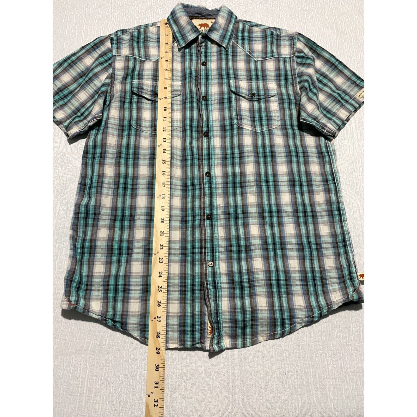 Vintage Dakota Grizzly Shirt Mens M Green Blue Plaid Pearl Snap Casual Western Cowboy Shirt Size US M / EU 48-50 / 2 - 7 Thumbnail