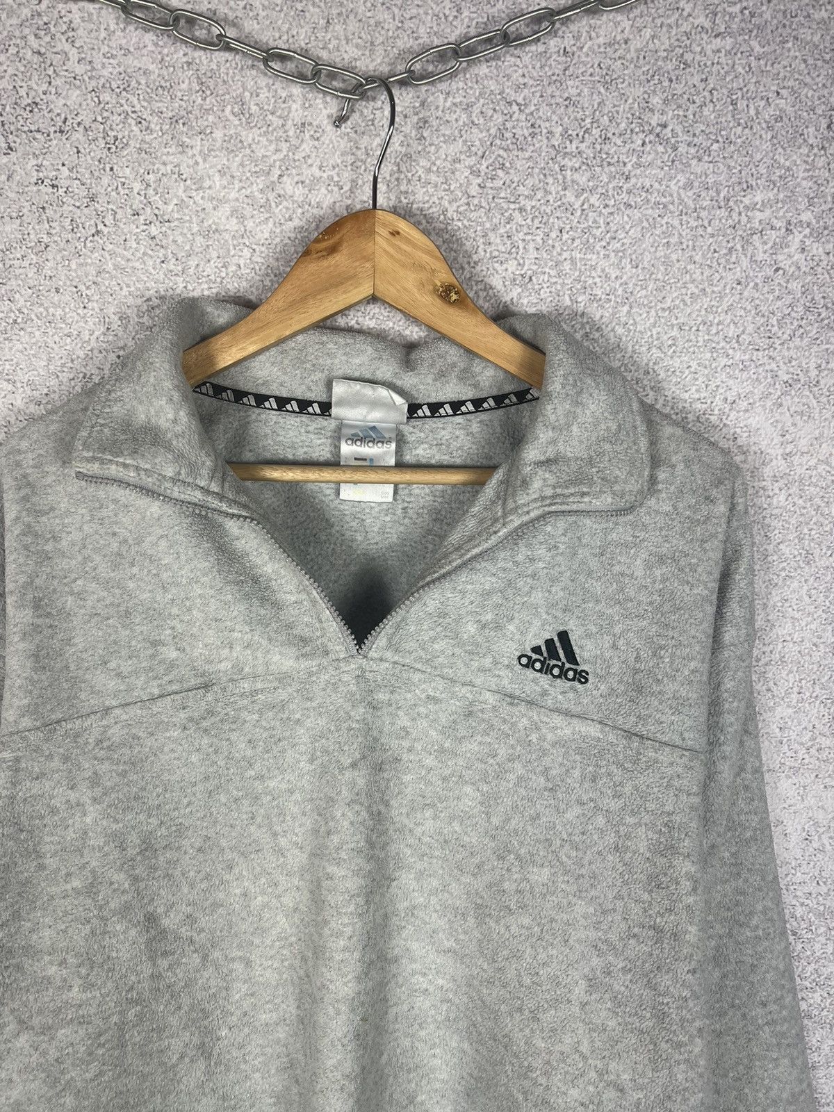 Adidas Vintage Adidas 1/3 Zip Fleece Sweater Oversized Size US M / EU 48-50 / 2 - 2 Thumbnail