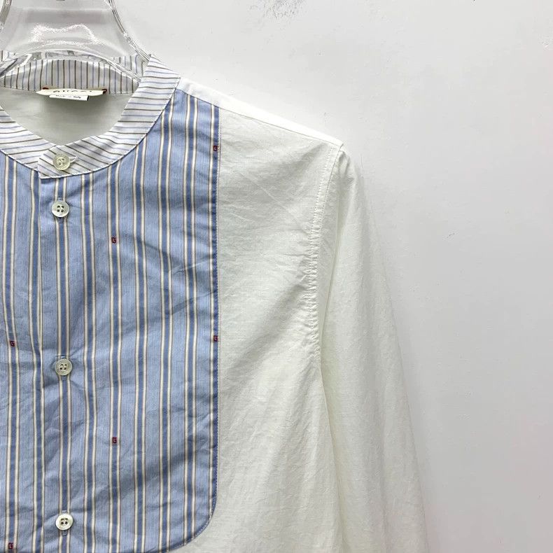 Gucci Gucci Size8 White striped cotton round neck single-breasted Size M / US 6-8 / IT 42-44 - 3 Thumbnail