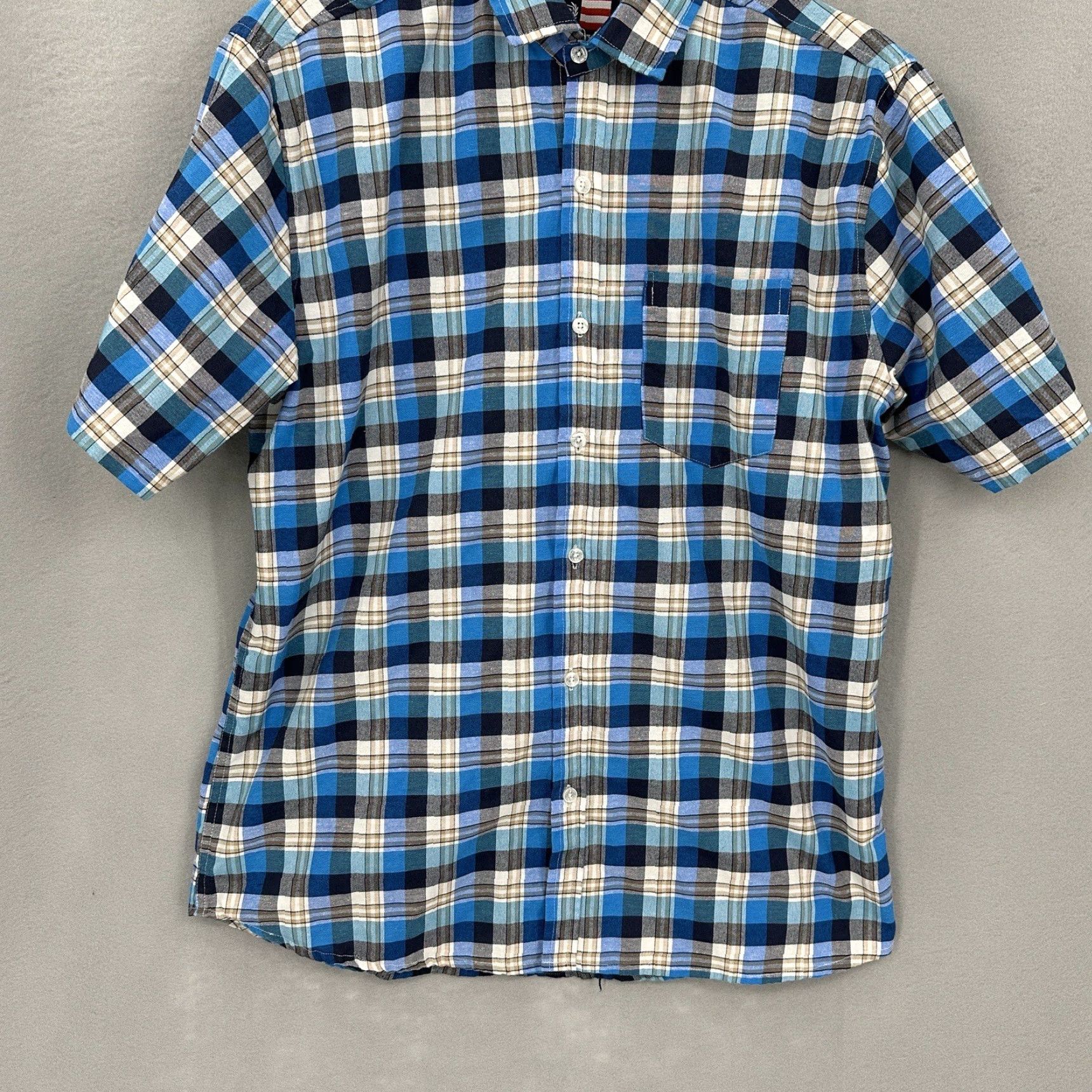 Phat Farm VINTAGE Phat Farm Shirt Mens L Short Sleeve Plaid Blue Cotton Blend Button-Up Casual Hip Hop Retro 90s Mens Shirt Size US L / EU 52-54 / 3 - 4 Thumbnail