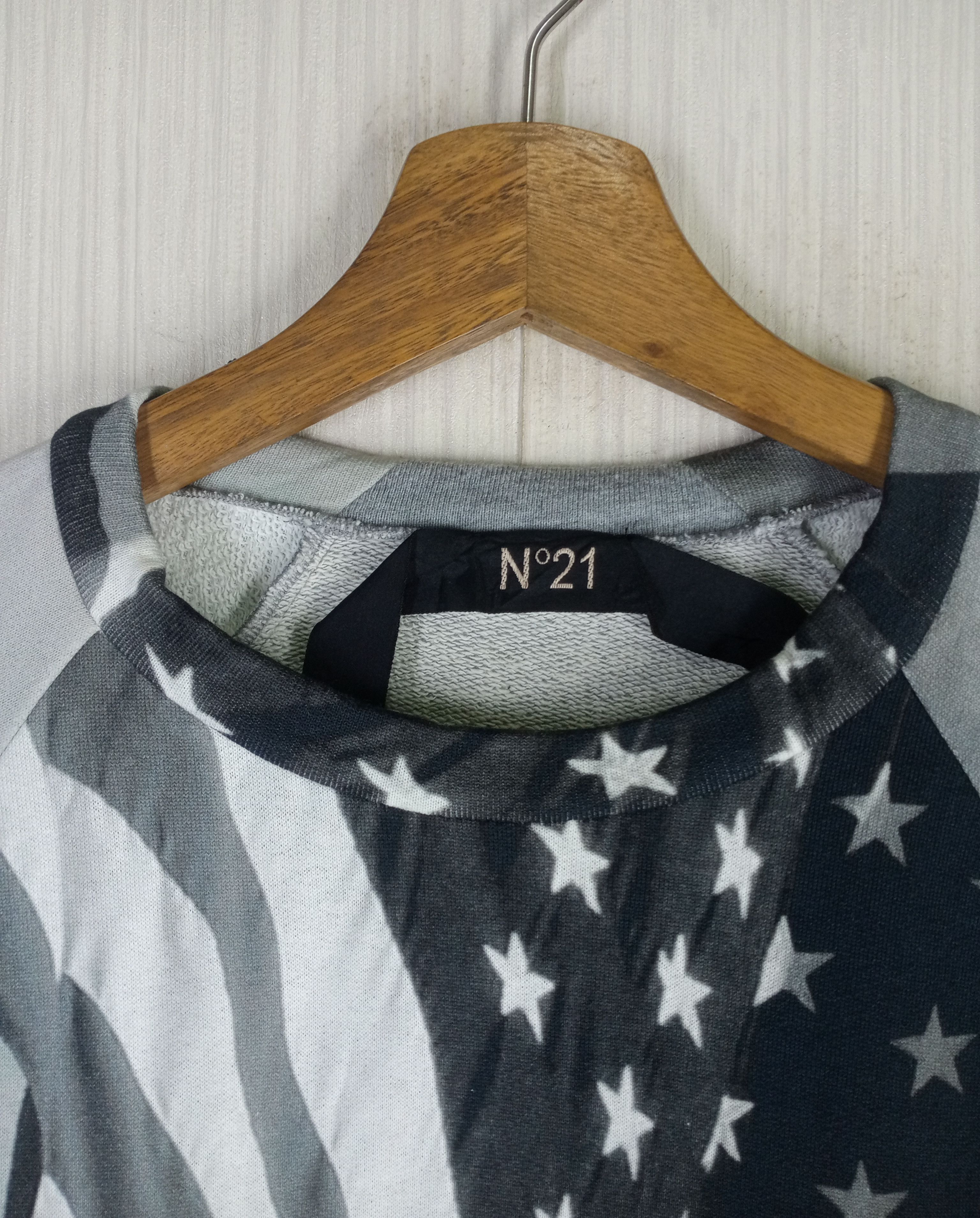 N21 N21 Numero Ventuno Black and White American Flag Sweatshirt Size US S / EU 44-46 / 1 - 5 Thumbnail
