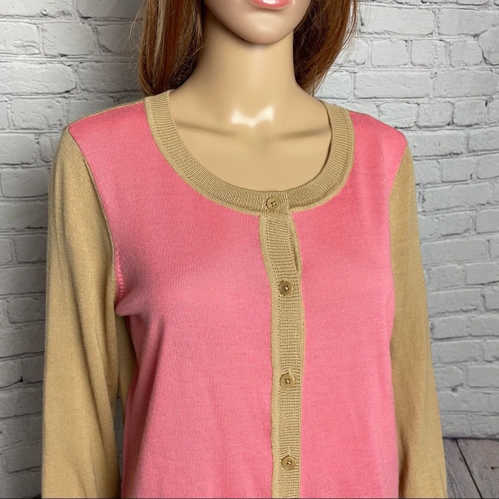 Talbots NWT New $99 Talbots Pure Italian Wool Colorblock Cardigan B Size L / US 10 / IT 46 - 2 Thumbnail