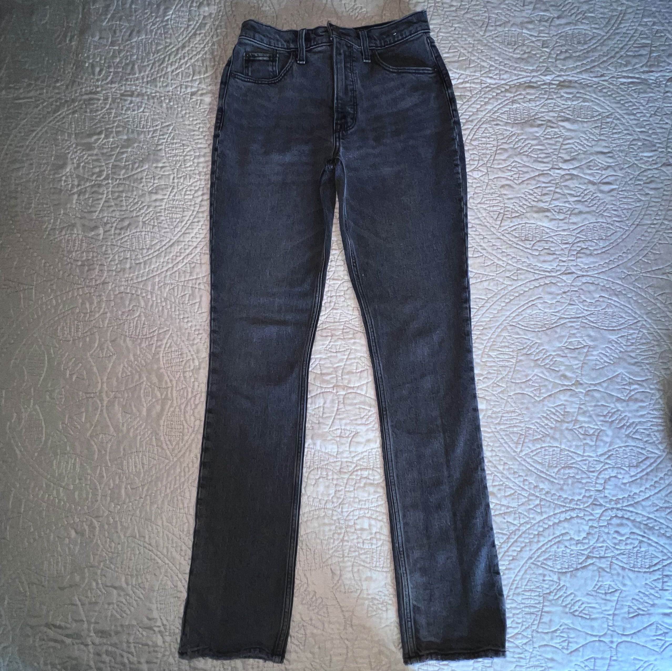 Abercrombie & Fitch Abercrombie 90s Skinny High Rise Black Wash Jeans 27 Long Size 27" / US 4 / IT 40 - 4 Thumbnail