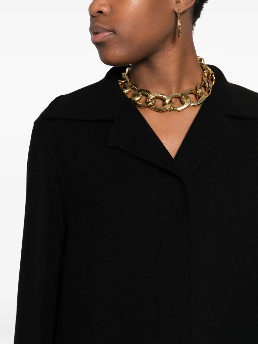Jil Sander o1loc1c0426 Cashmere Single Breasted Coat in Black Size XL / US 12-14 / IT 48-50 - 5 Thumbnail