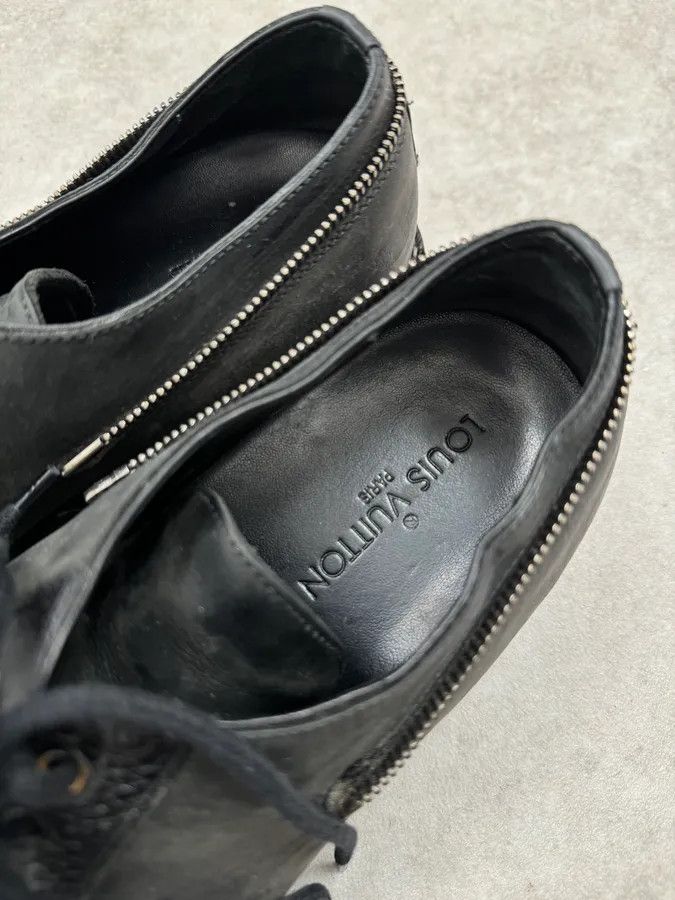 Louis Vuitton Louis Vuitton Lace-Up Detachable Black Eroded Leather Boots Size US 9 / EU 42 - 10 Thumbnail