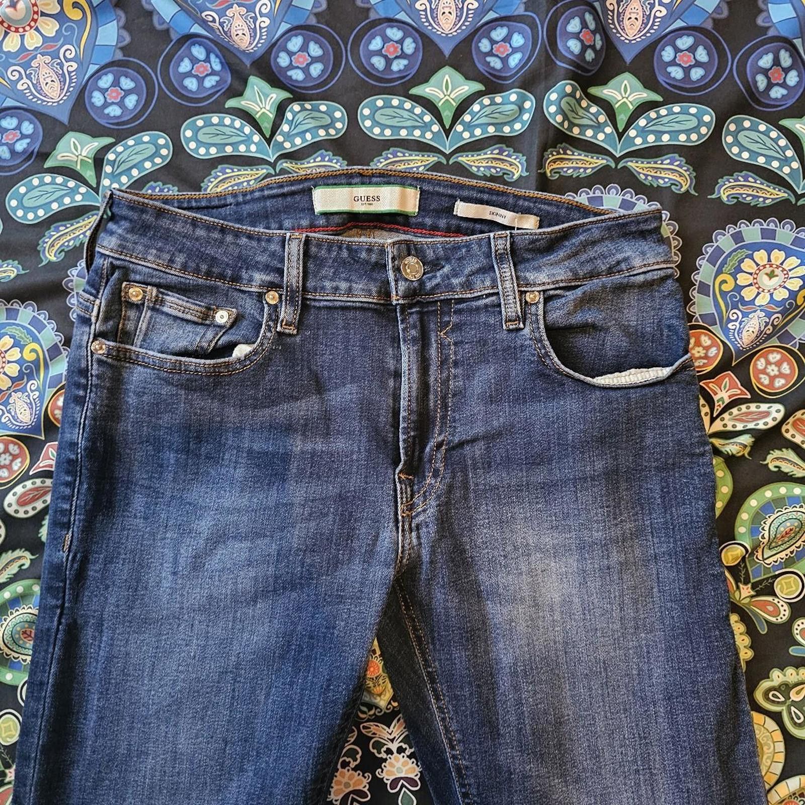 Guess Guess Men's Blue Skinny Jeans Size US 31 - 4 Thumbnail