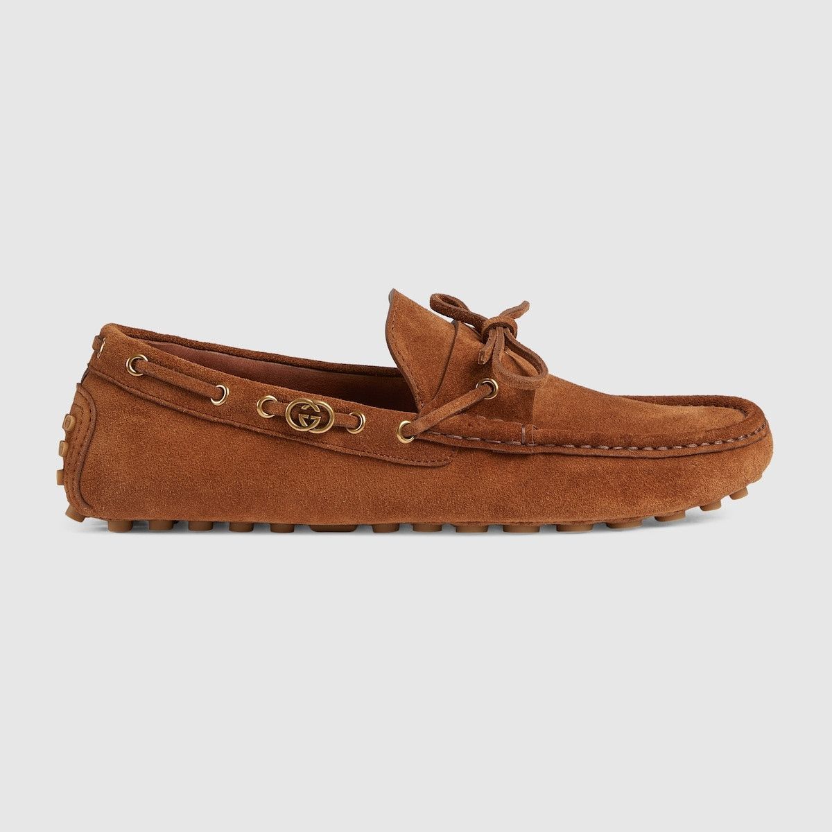 Gucci o1s1wg110425 Men's Driver With Interlocking G Shoes in Brown Size US 6.5 / EU 39-40 - 1 Thumbnail