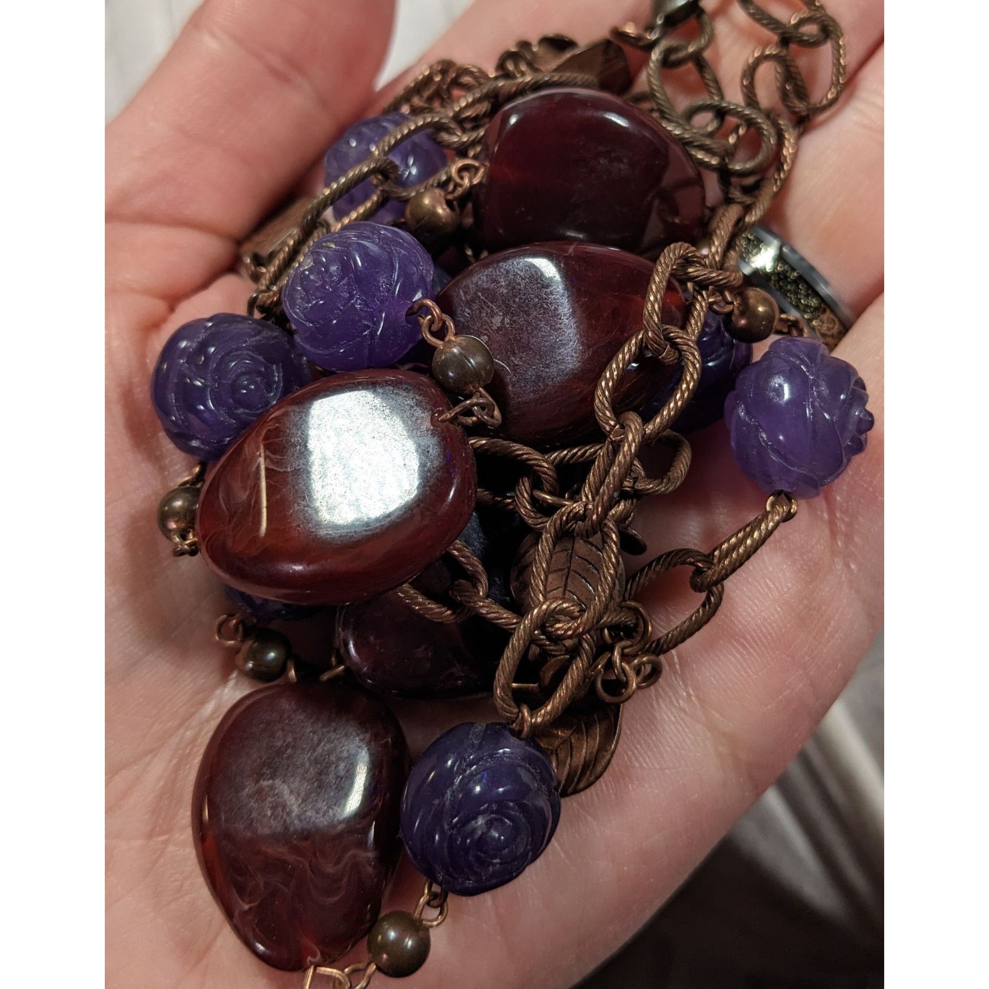 Other Vintage Cottagecore Floral Beaded Chain Necklace Size ONE SIZE - 13 Thumbnail