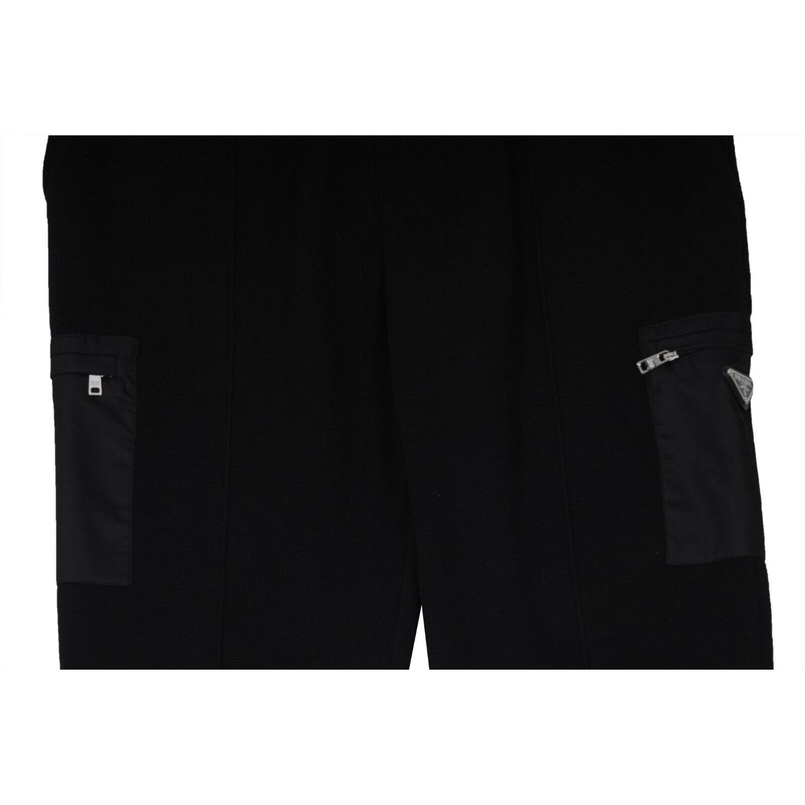 Prada Re Nylon Cargo Pants Black Wool Logo - 02396 Size US 36 / EU 52 - 4 Thumbnail