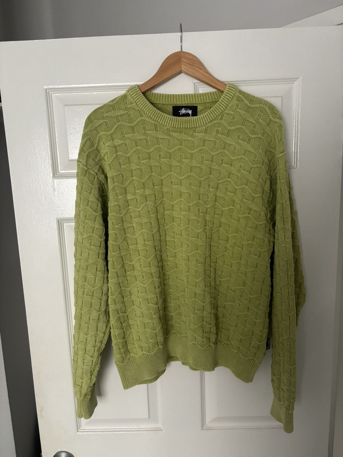 Stussy waffle cashmere sweater Lサイズ オリーブ Stussy waffle cashmere sweater Lサイズ オリーブ